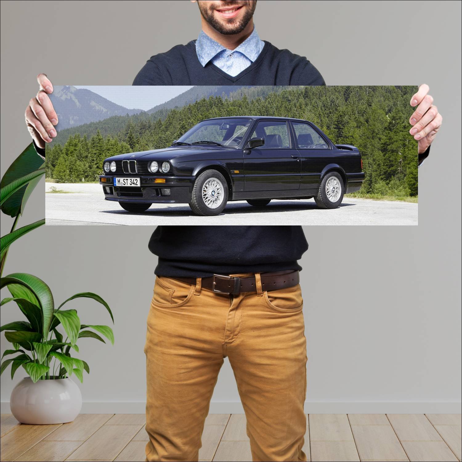 Cuadro grande 30x80cm 1987 bmw 3 series m technic 99 Bmw