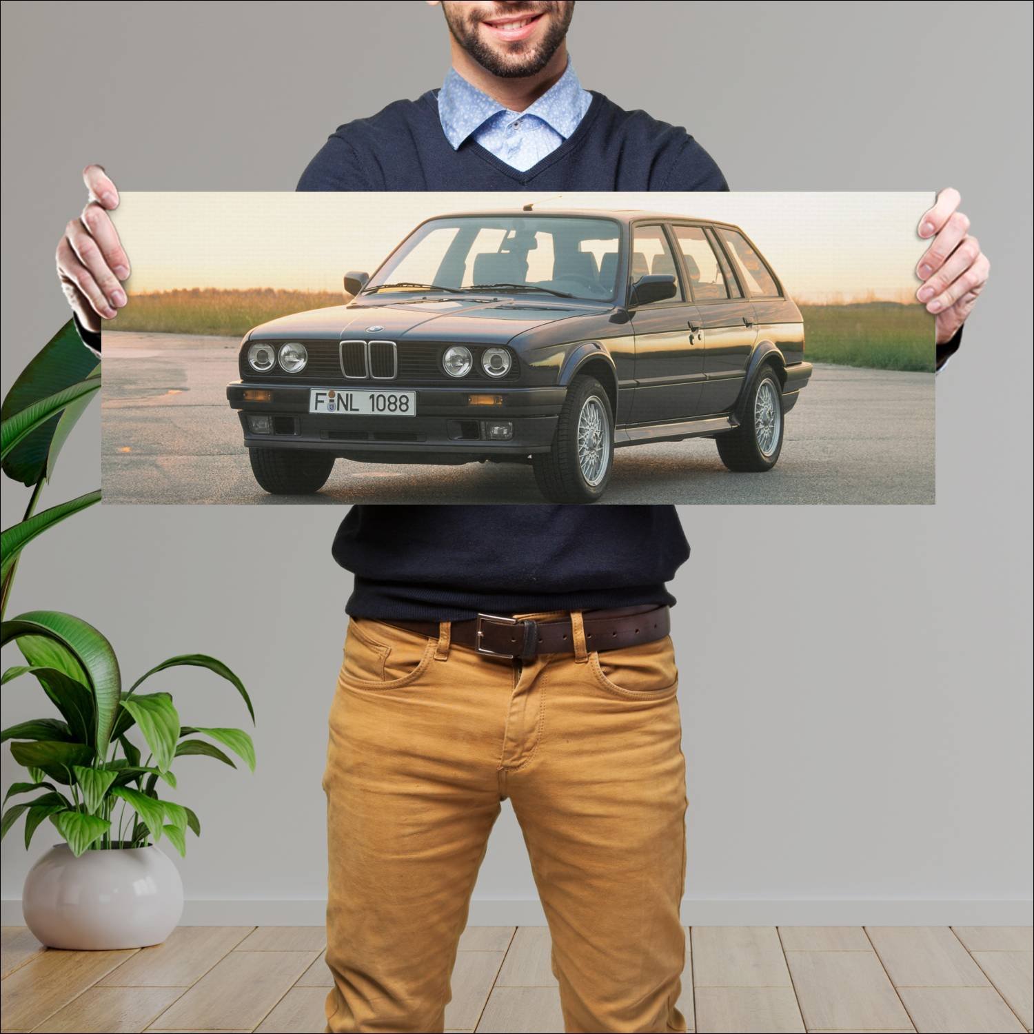 Cuadro grande 30x80cm 1987 bmw 3 series touring 92 101 Bmw