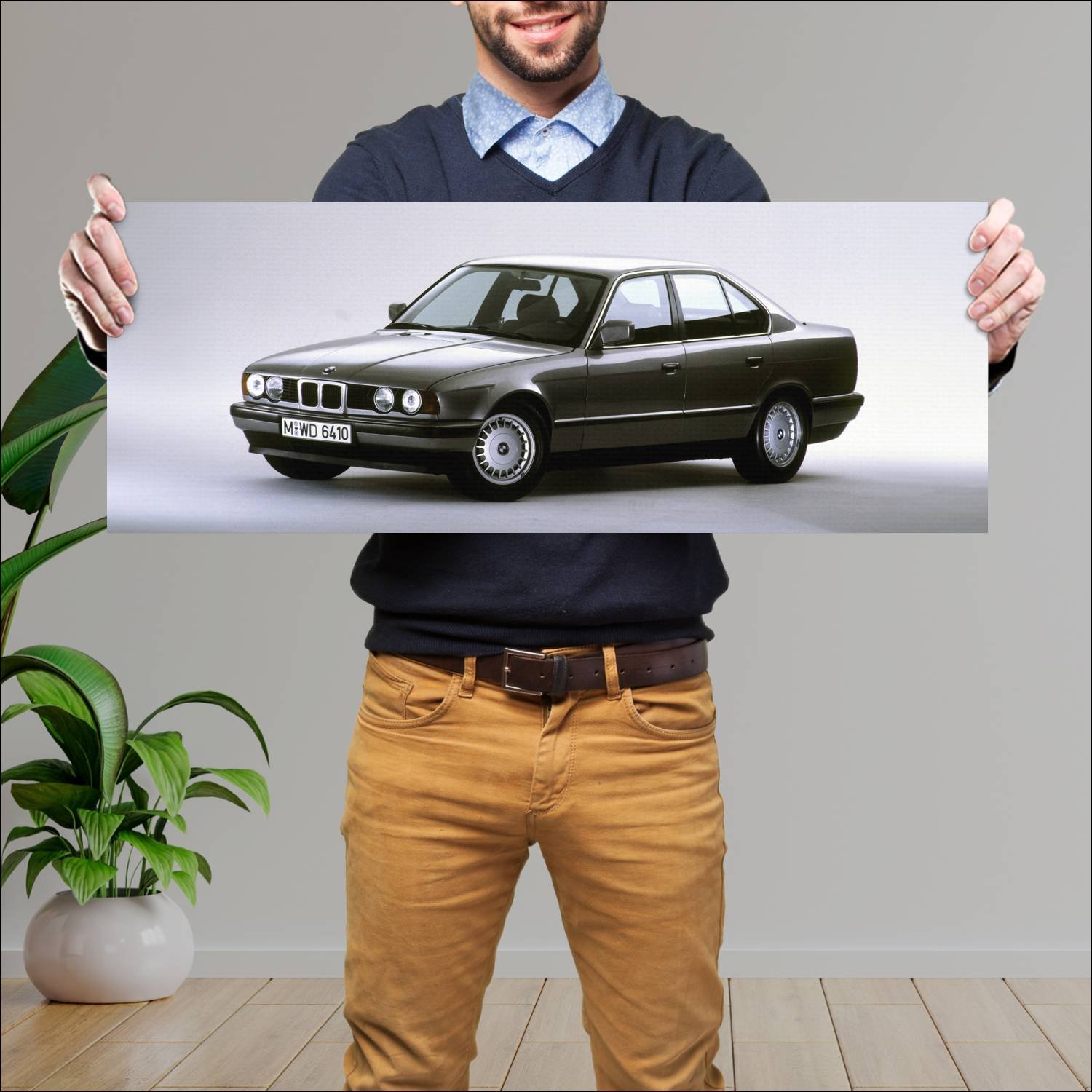 Cuadro grande 30x80cm 1987 bmw 5 series auto 102 Bmw