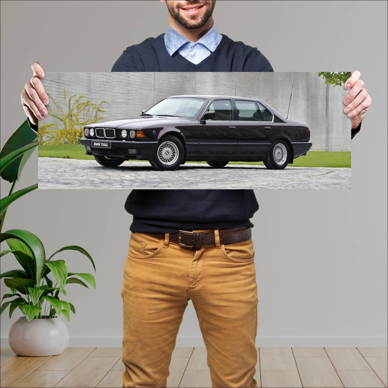 Cuadro grande 30x80cm 1987 bmw 7 series security l 105 Bmw