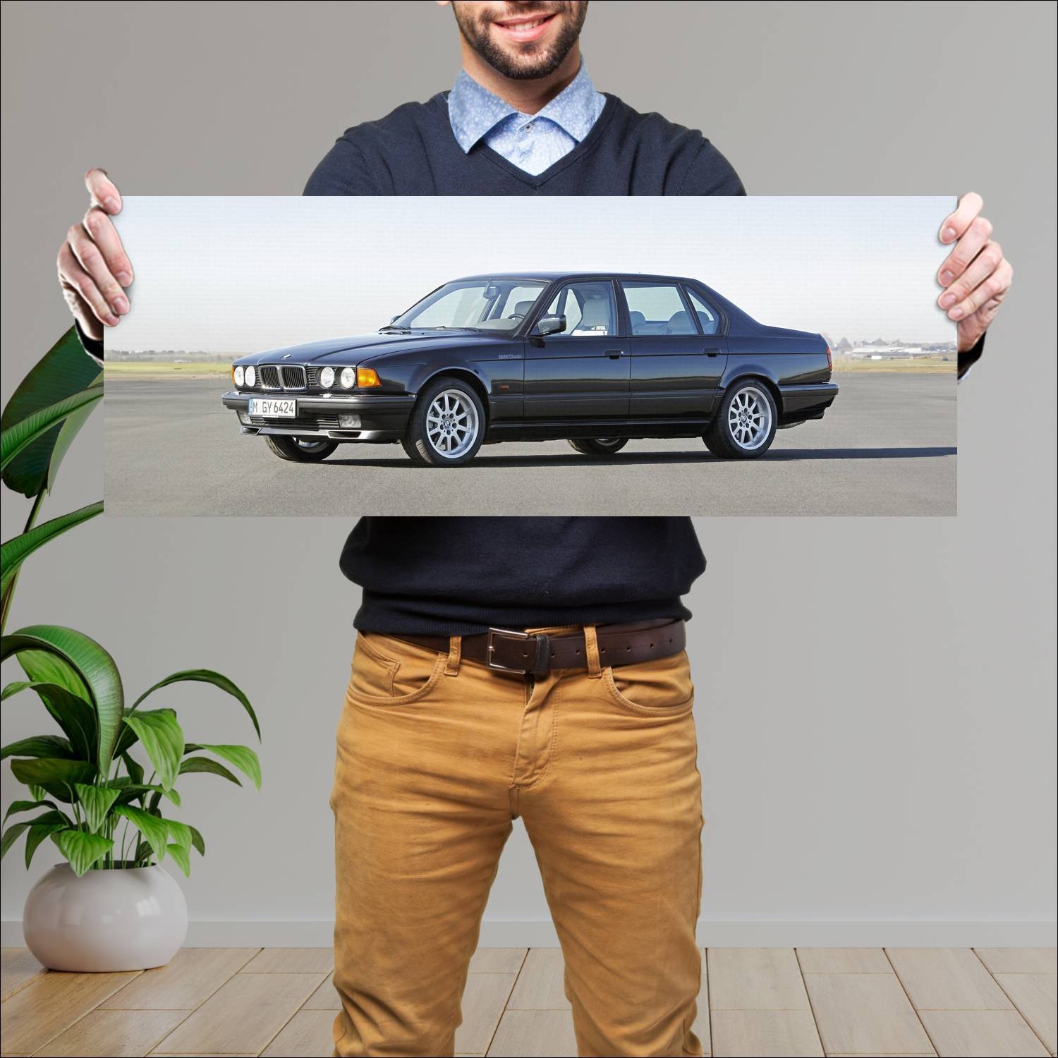 Cuadro grande 30x80cm 1987 bmw 7 series with wide 106 Bmw
