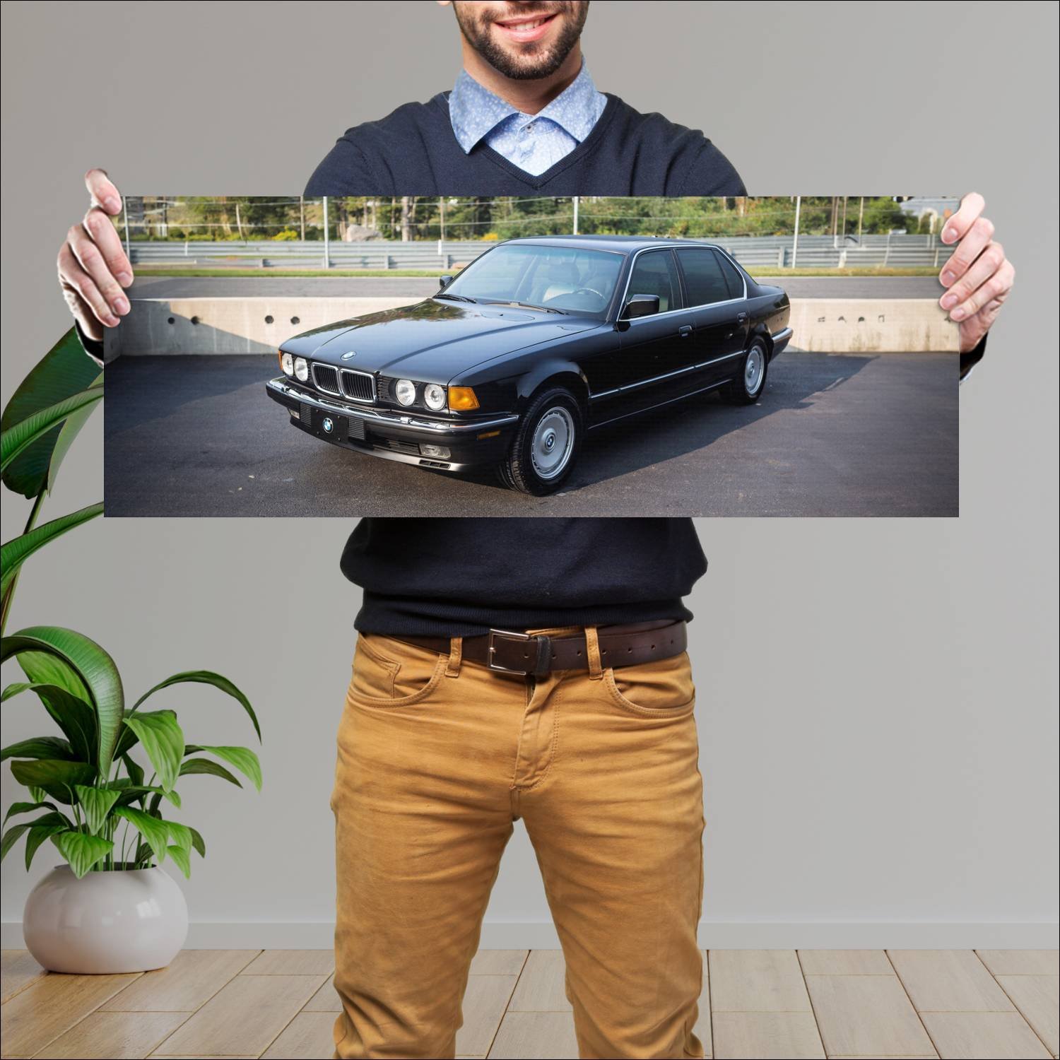 Cuadro grande 30x80cm 1987 bmw 7 series with wide 107 Bmw