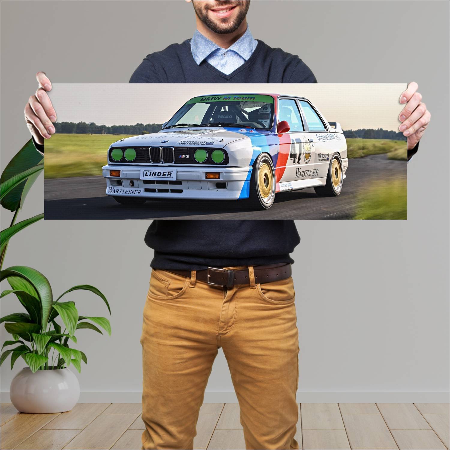 Cuadro grande 30x80cm 1987 bmw m3 dtm auto 110 Bmw