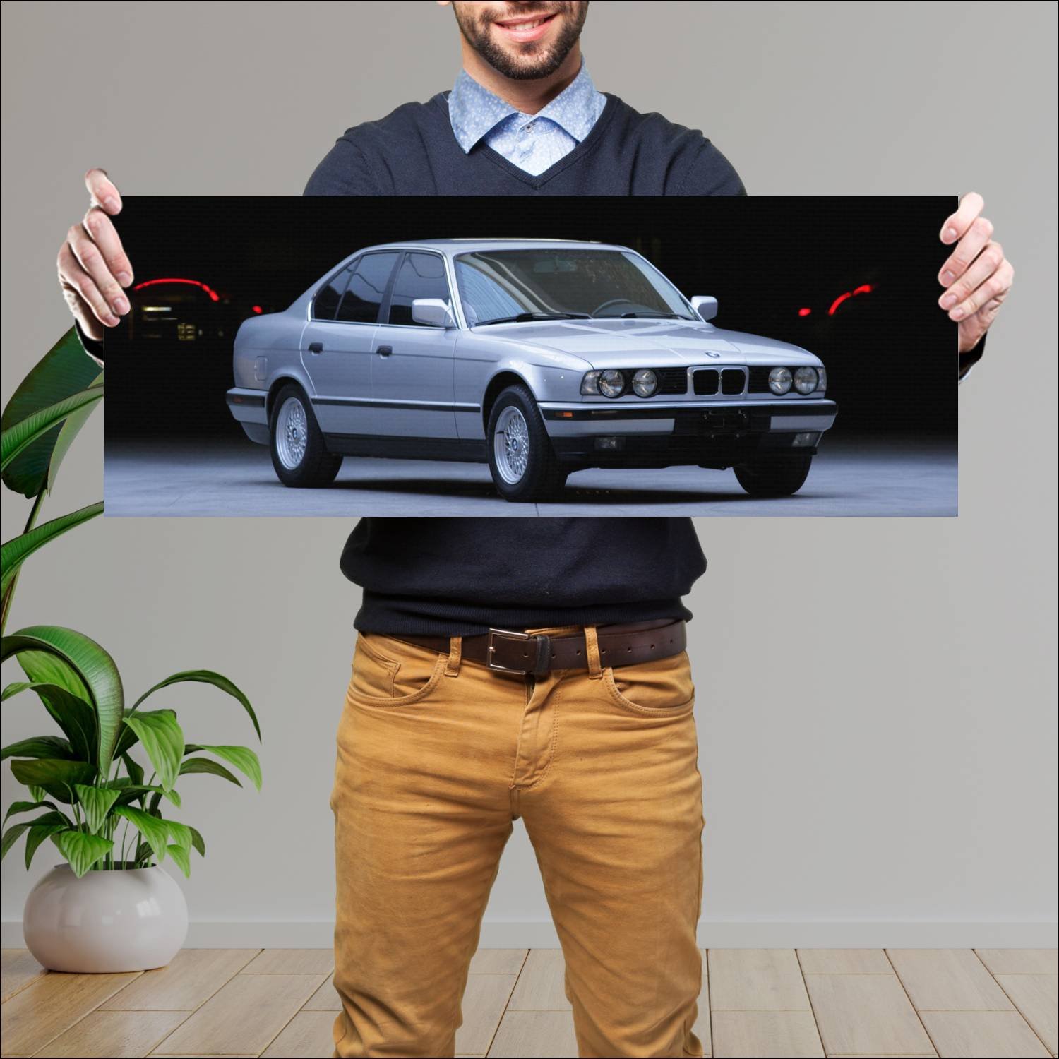Cuadro grande 30x80cm 1988 bmw 5 series us auto 116 Bmw