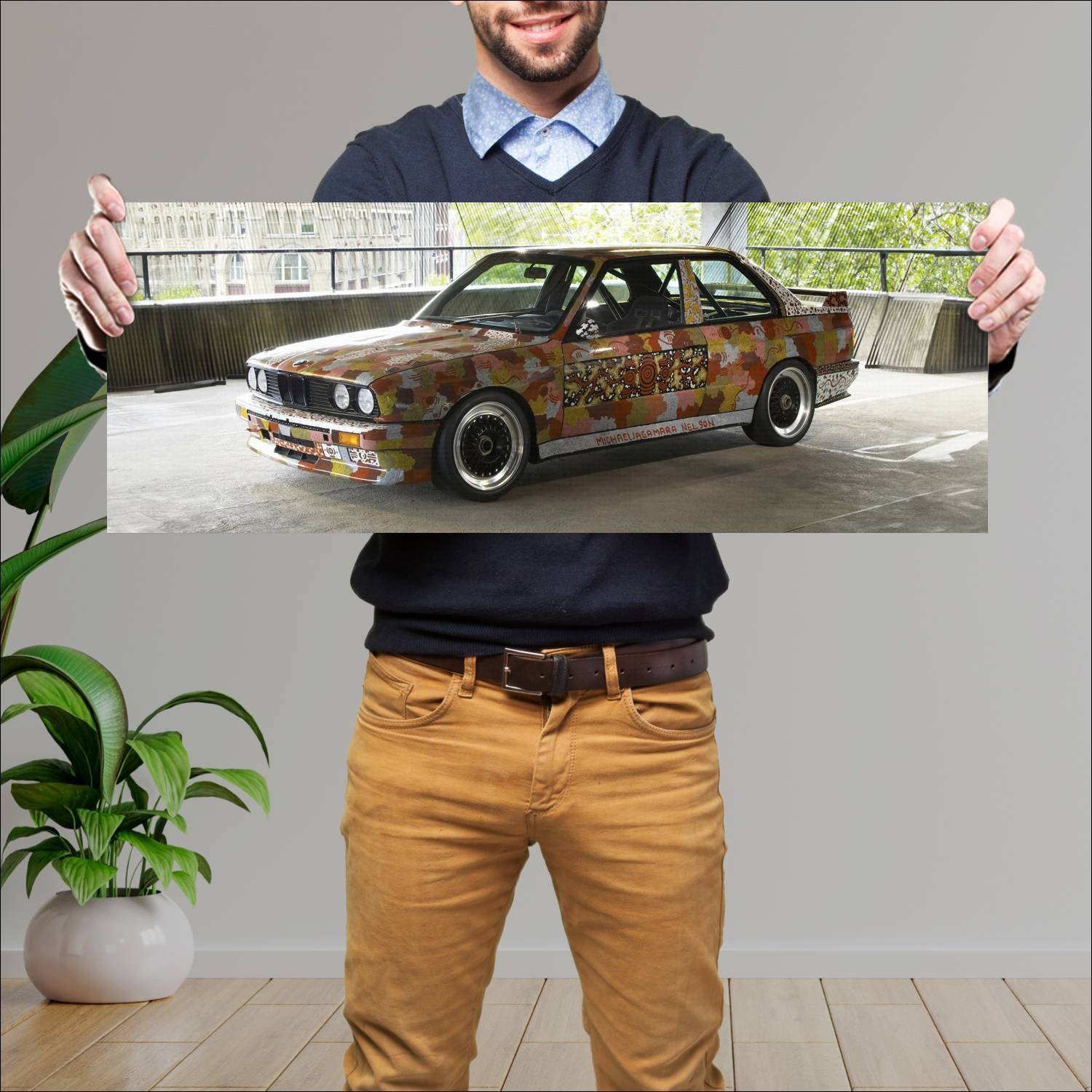Cuadro grande 30x80cm 1989 bmw m3 group a art car 122 Bmw