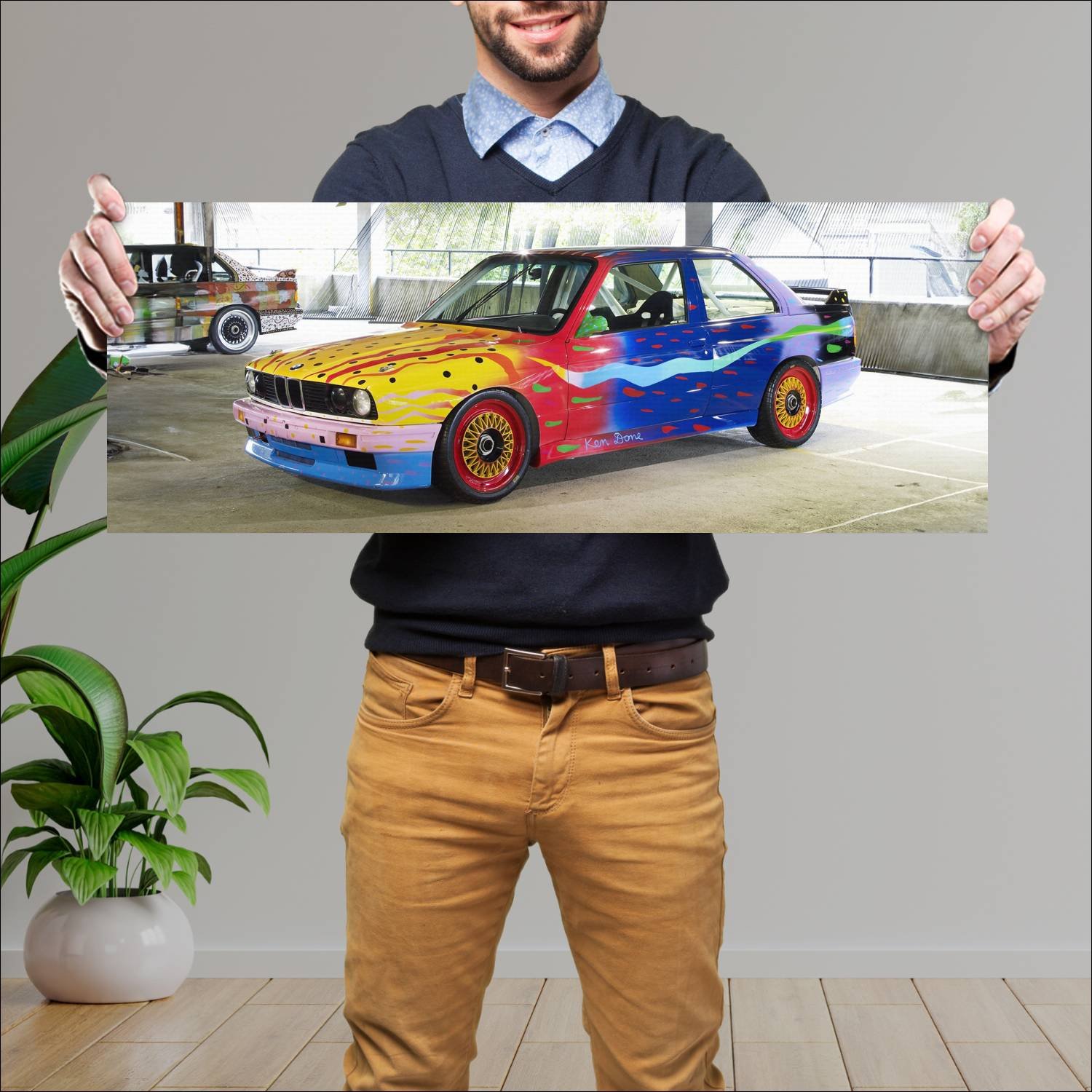 Cuadro grande 30x80cm 1989 bmw m3 group a by ken d 123 Bmw