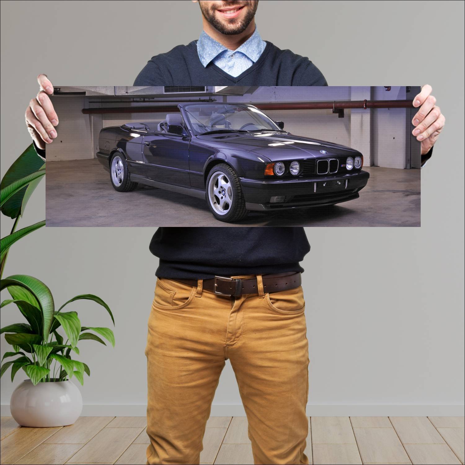 Cuadro grande 30x80cm 1989 bmw m5 cabrio prototype 128 Bmw