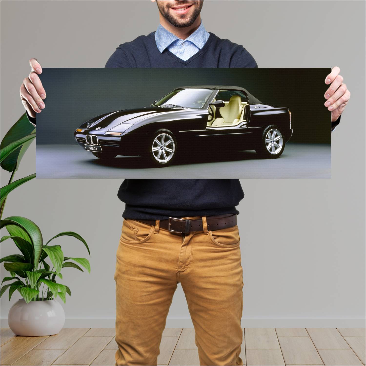 Cuadro grande 30x80cm 1989 bmw z1 auto 130 Bmw