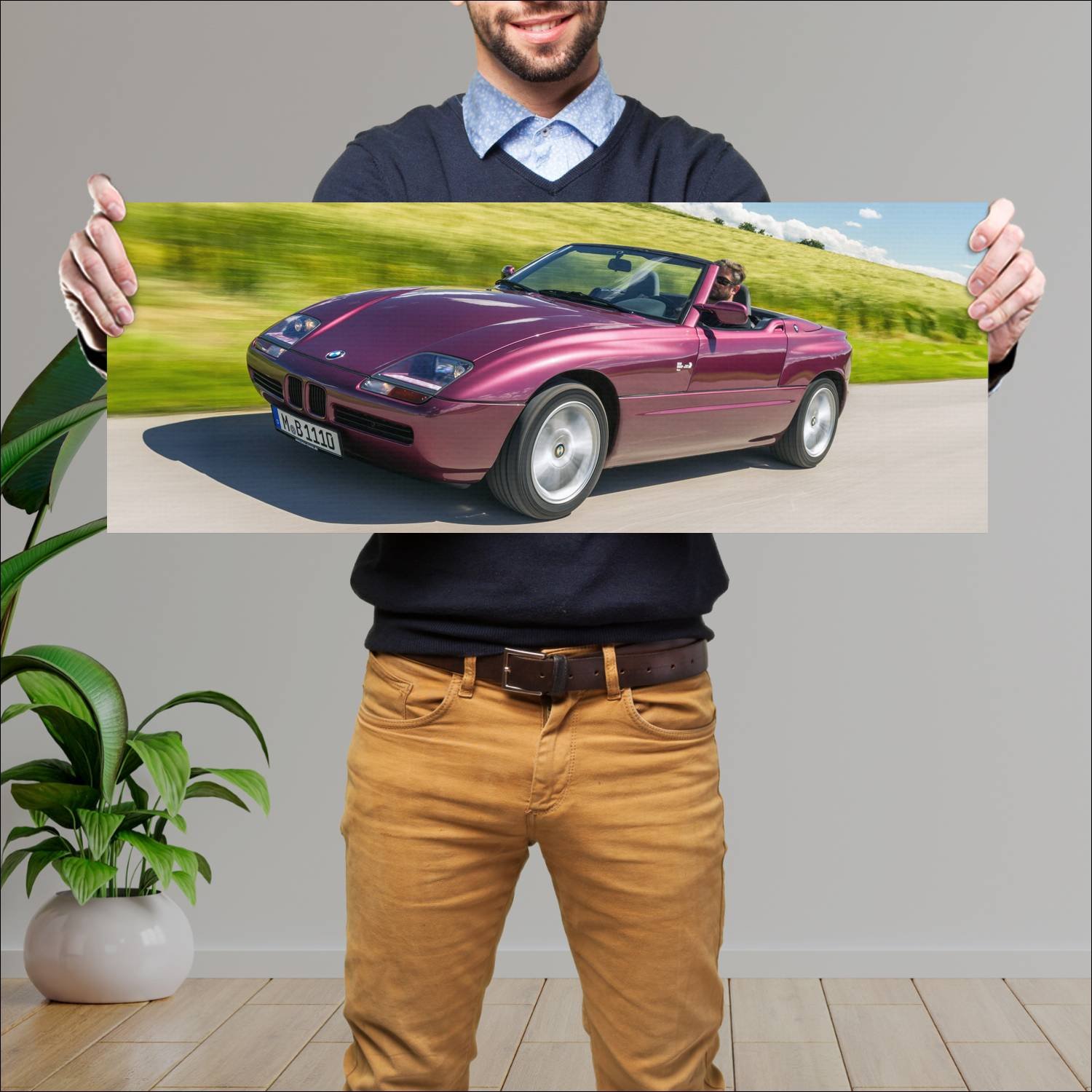 Cuadro grande 30x80cm 1989 bmw z1 auto 131 Bmw