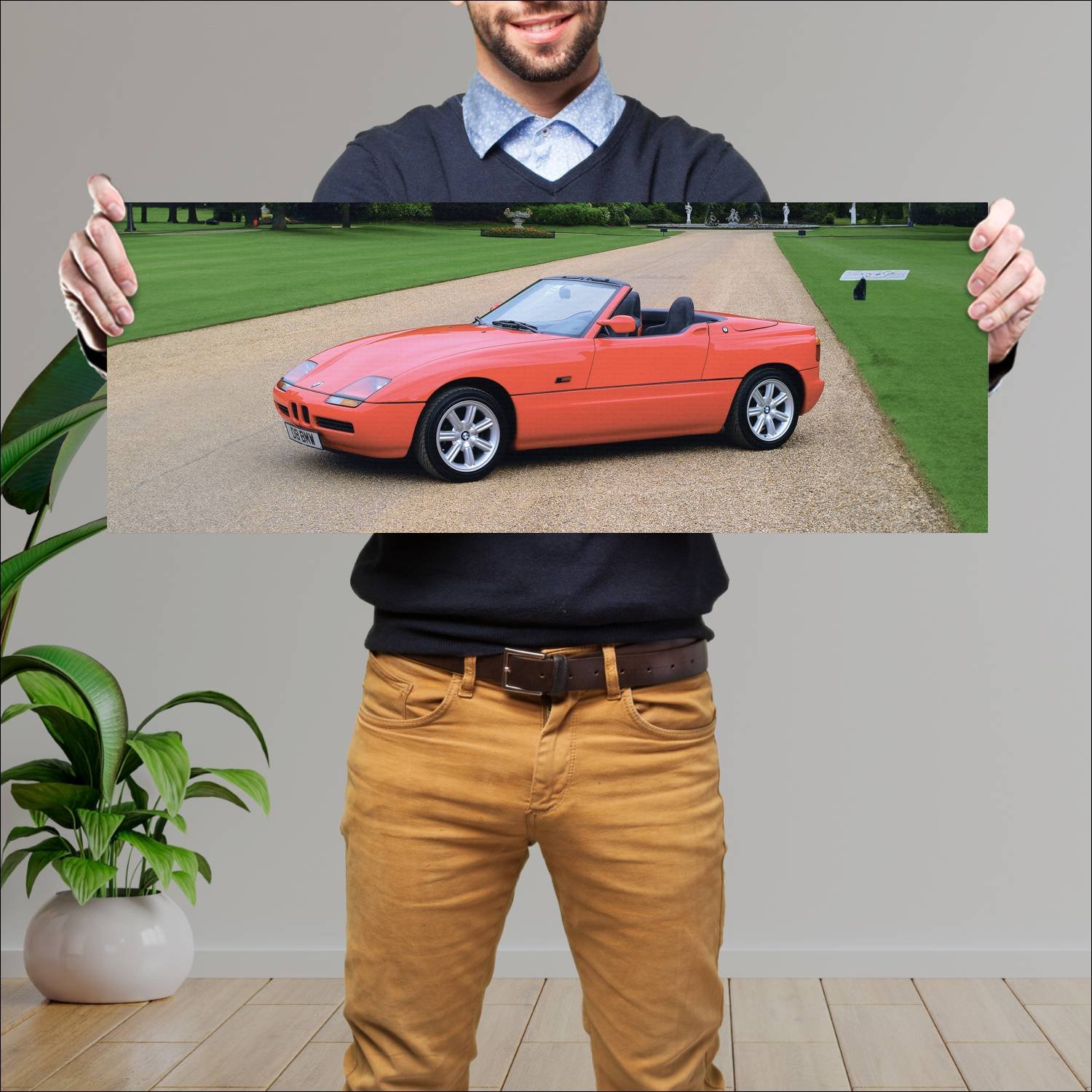 Cuadro grande 30x80cm 1989 bmw z1 auto 132 Bmw
