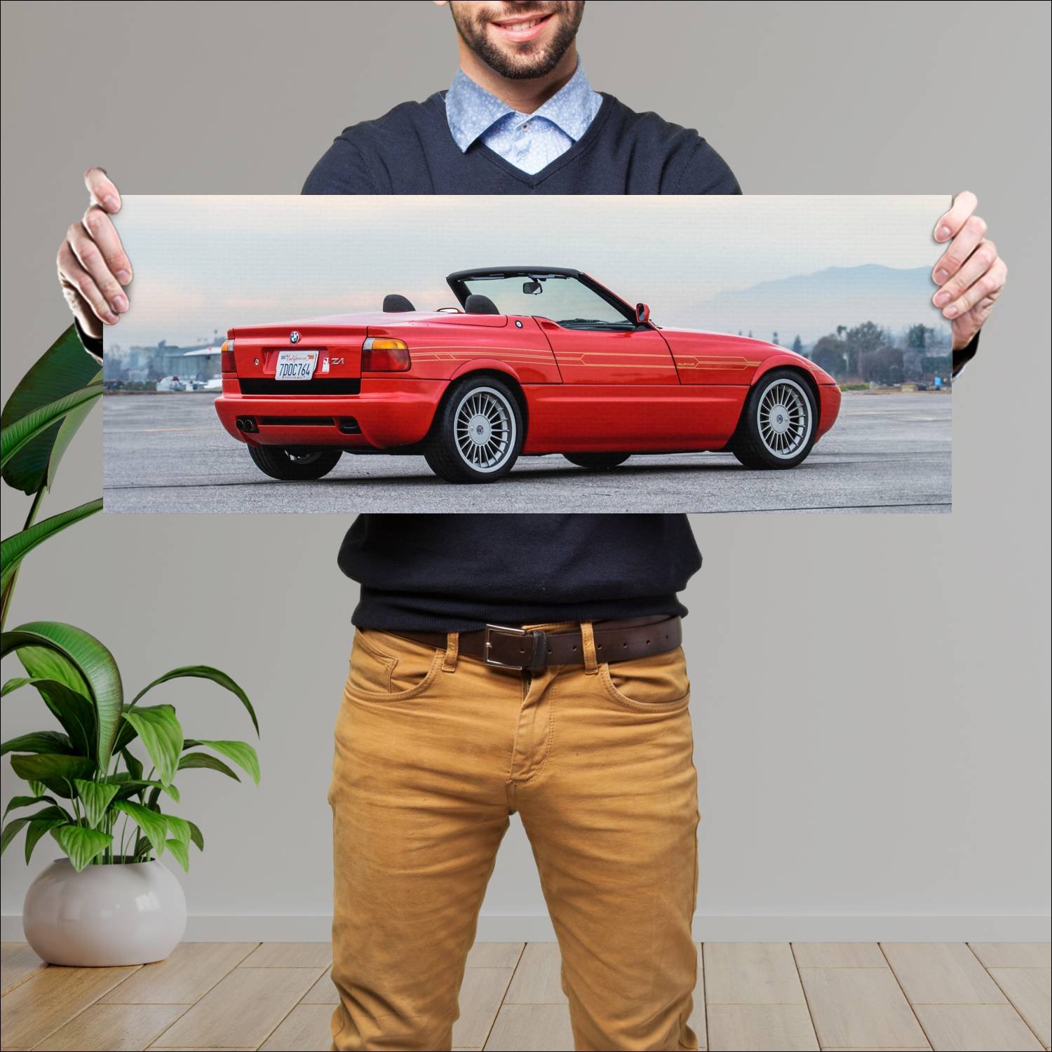 Cuadro grande 30x80cm 1990 alpina roadster limited 135 Bmw