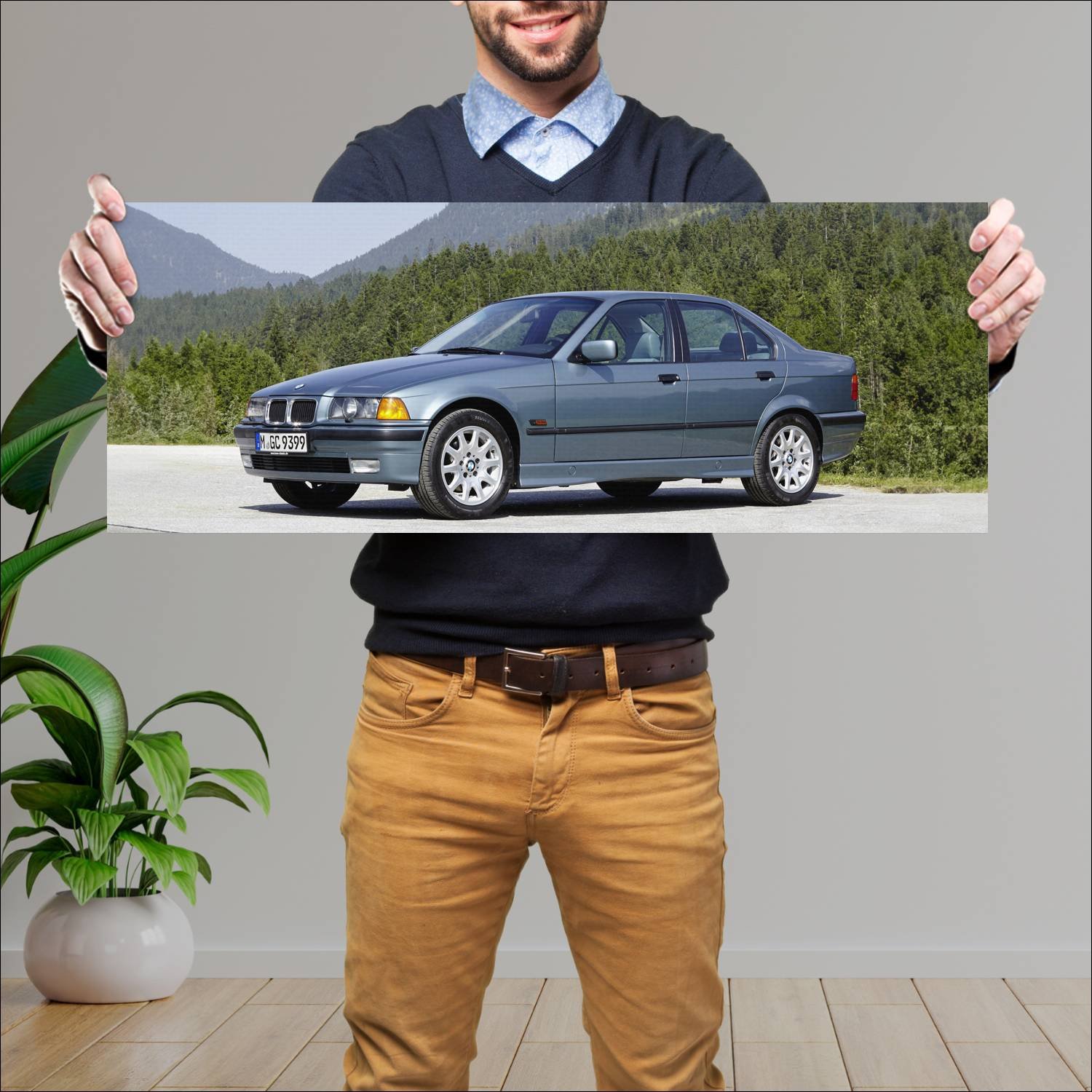 Cuadro grande 30x80cm 1990 bmw 3 series auto 136 Bmw