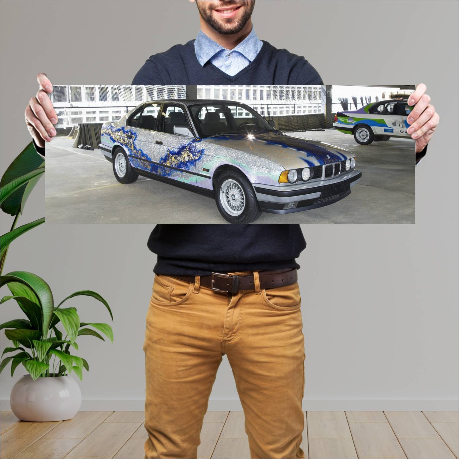 Cuadro grande 30x80cm 1990 bmw 5 series art car by 137 Bmw
