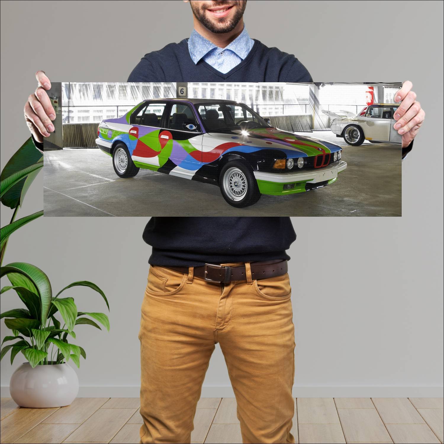 Cuadro grande 30x80cm 1990 bmw 7 series art car by 138 Bmw