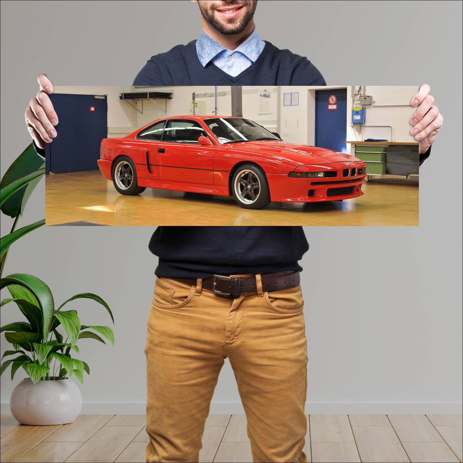 Cuadro grande 30x80cm 1990 bmw m8 prototype auto 140 Bmw