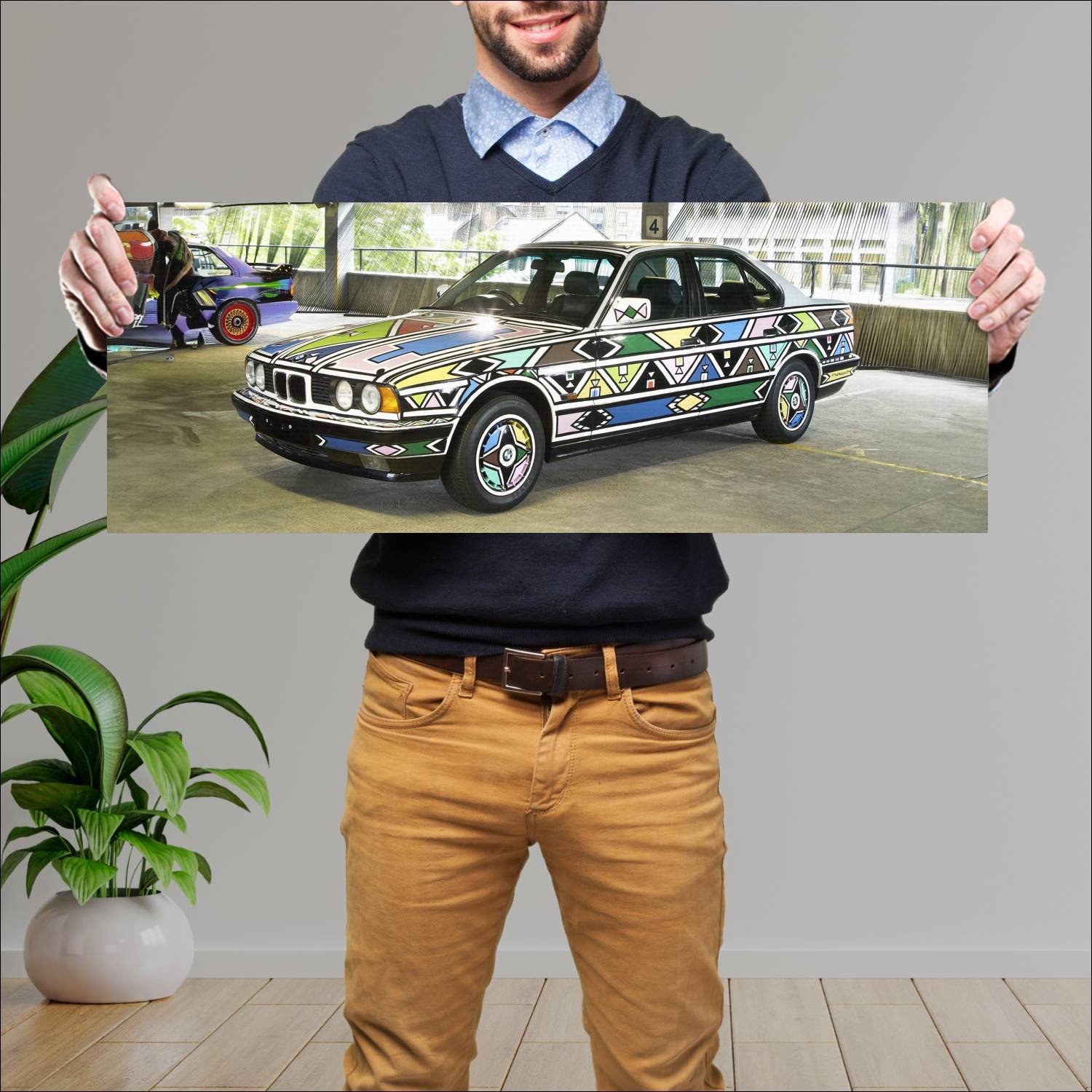 Cuadro grande 30x80cm 1991 bmw 5 series art car by 142 Bmw