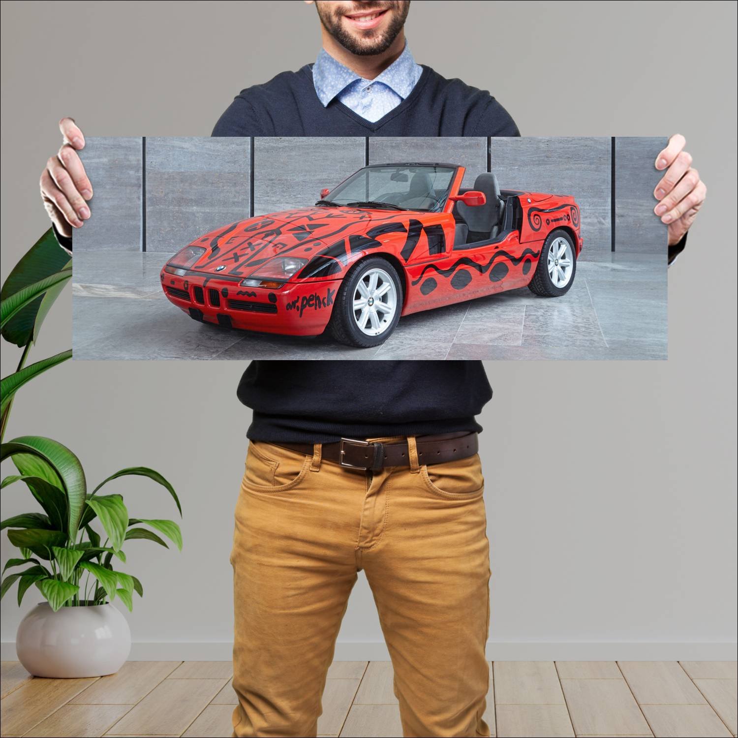 Cuadro grande 30x80cm 1991 bmw z1 by a r penck 961 143 Bmw