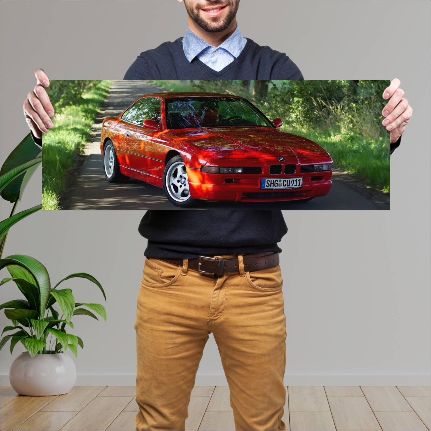 Cuadro grande 30x80cm 1992 bmw 850 csi coupe auto 150 Bmw