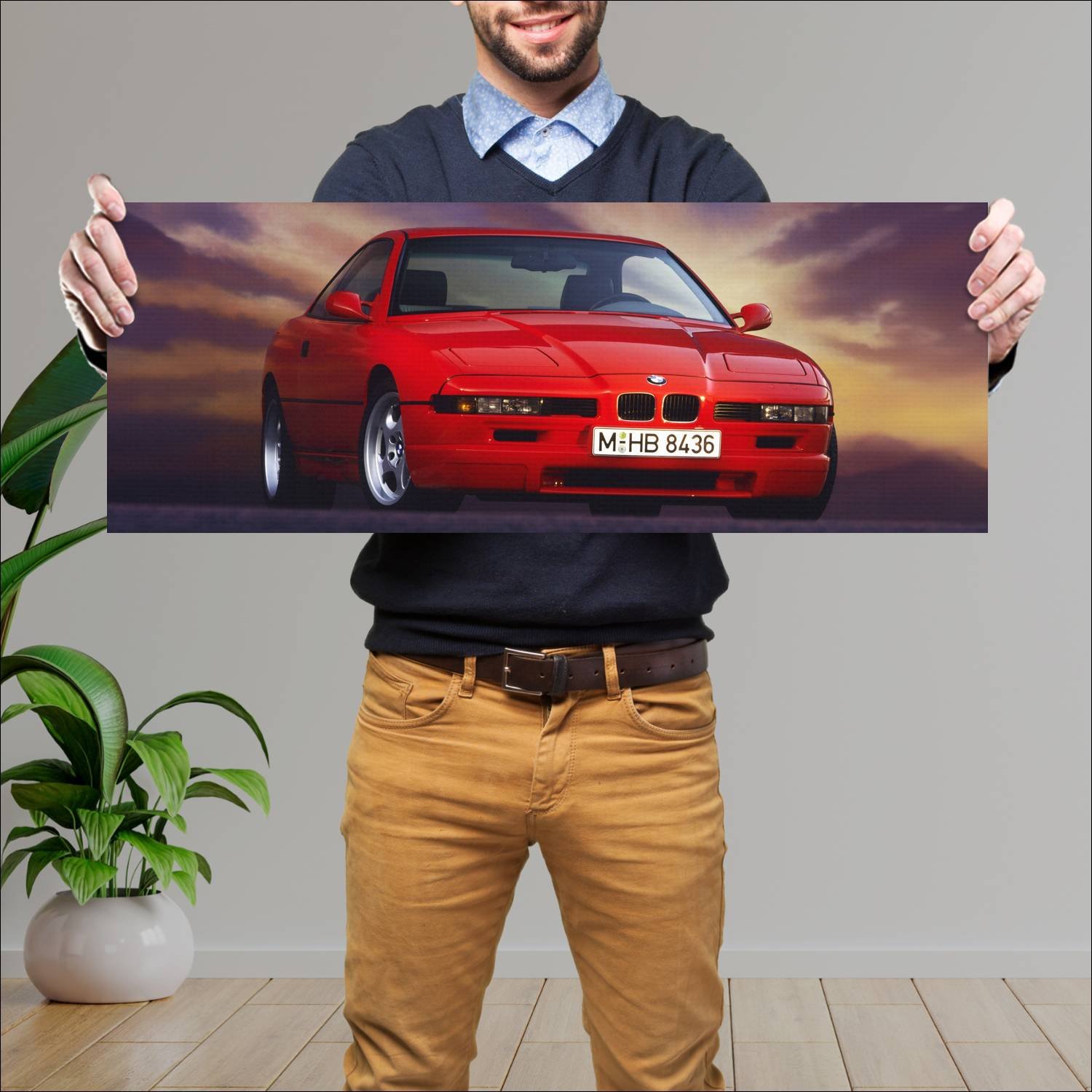 Cuadro grande 30x80cm 1992 bmw 850 csi coupe auto 151 Bmw