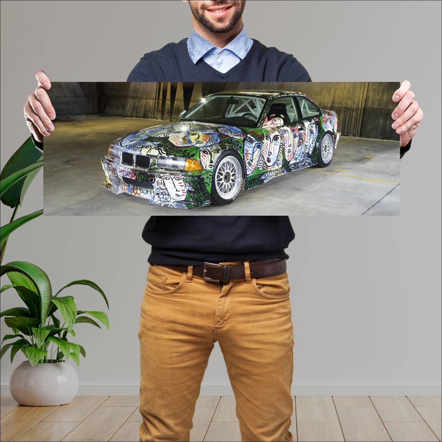 Cuadro grande 30x80cm 1992 bmw m3 gtr art car by s 152 Bmw