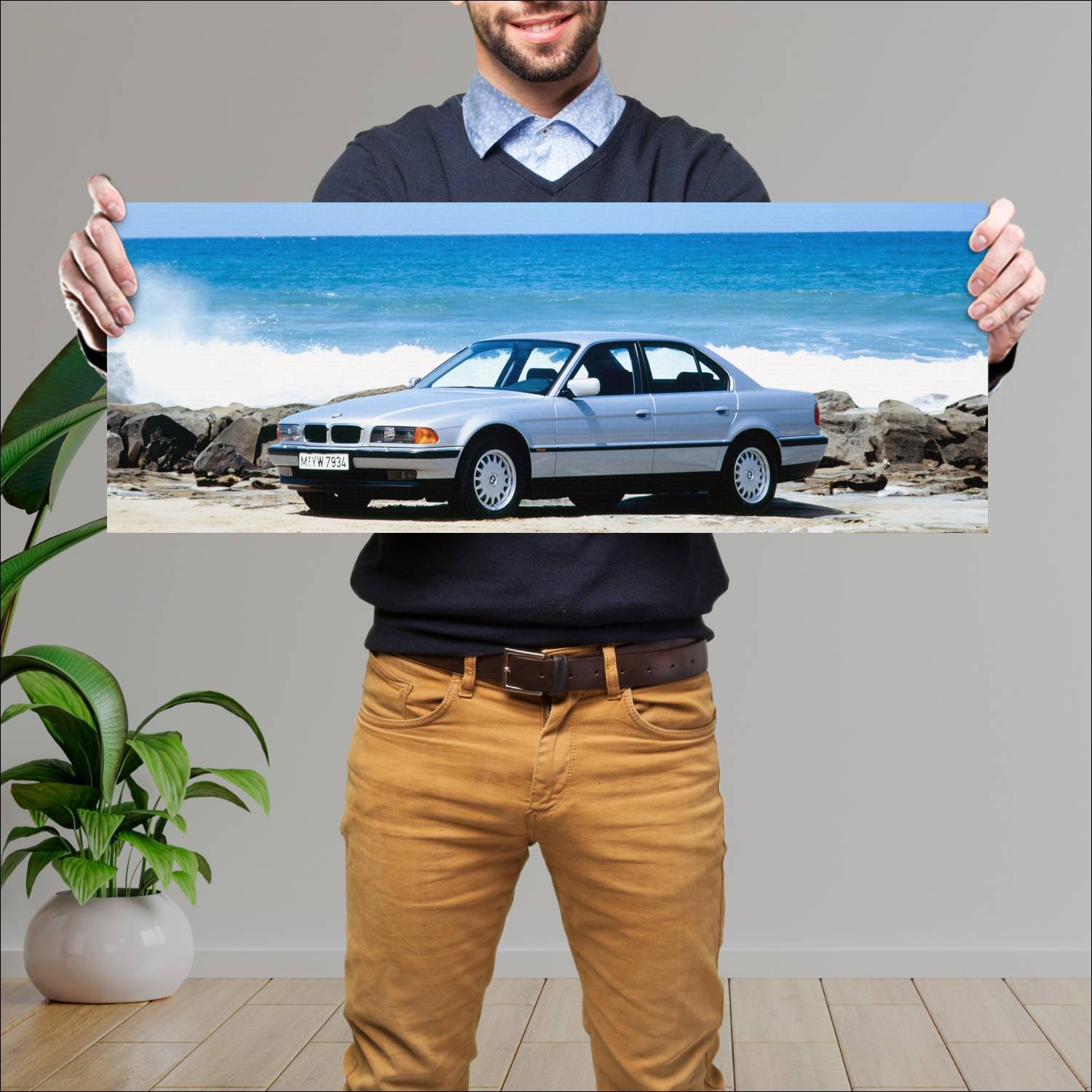 Cuadro grande 30x80cm 1994 bmw 7 series auto 161 Bmw