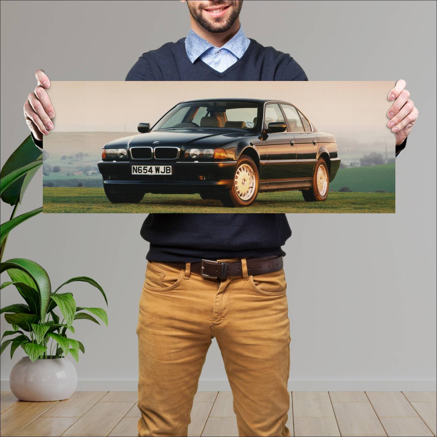 Cuadro grande 30x80cm 1994 bmw 7 series uk auto 163 Bmw