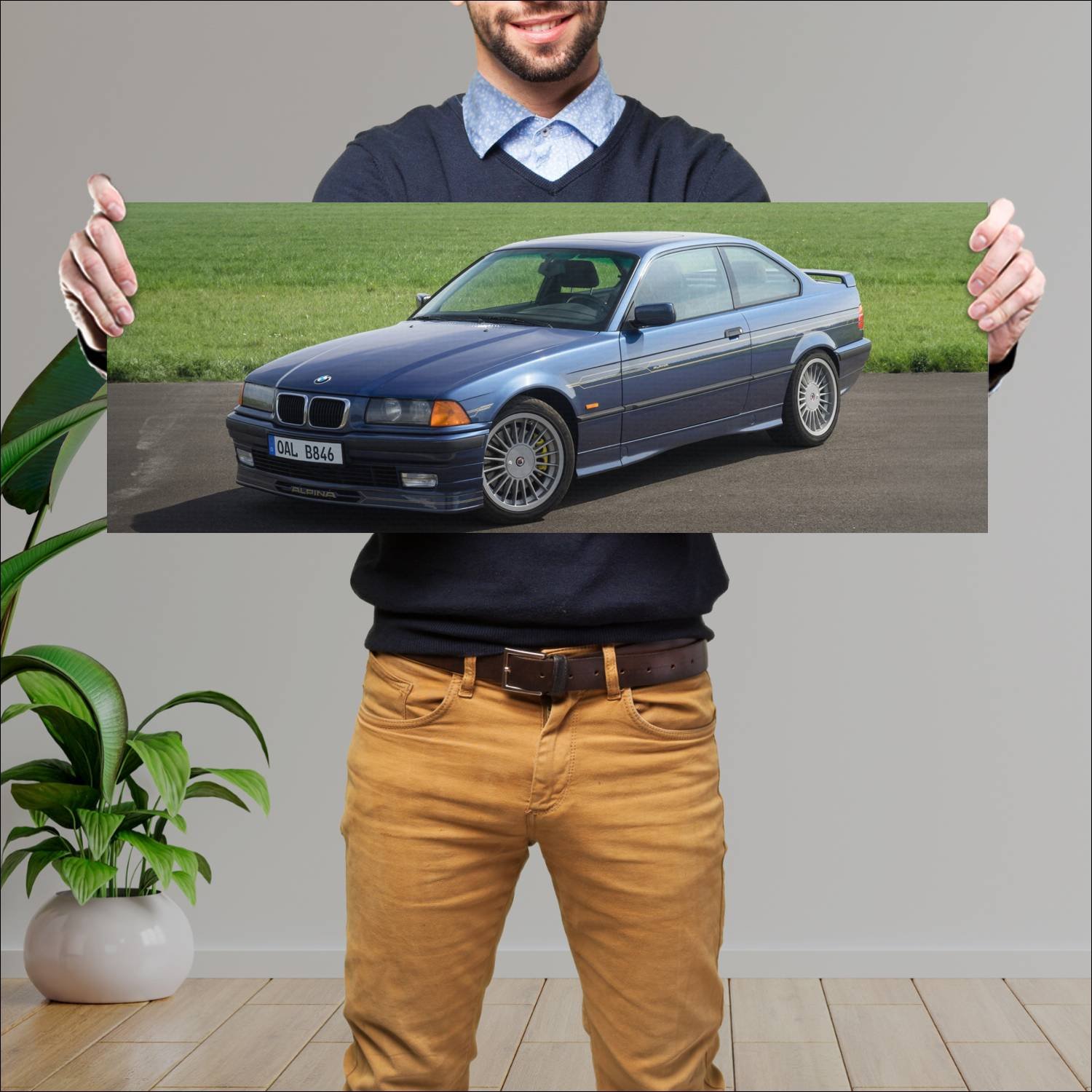 Cuadro grande 30x80cm 1995 alpina b8 based on 3 se 166 Bmw