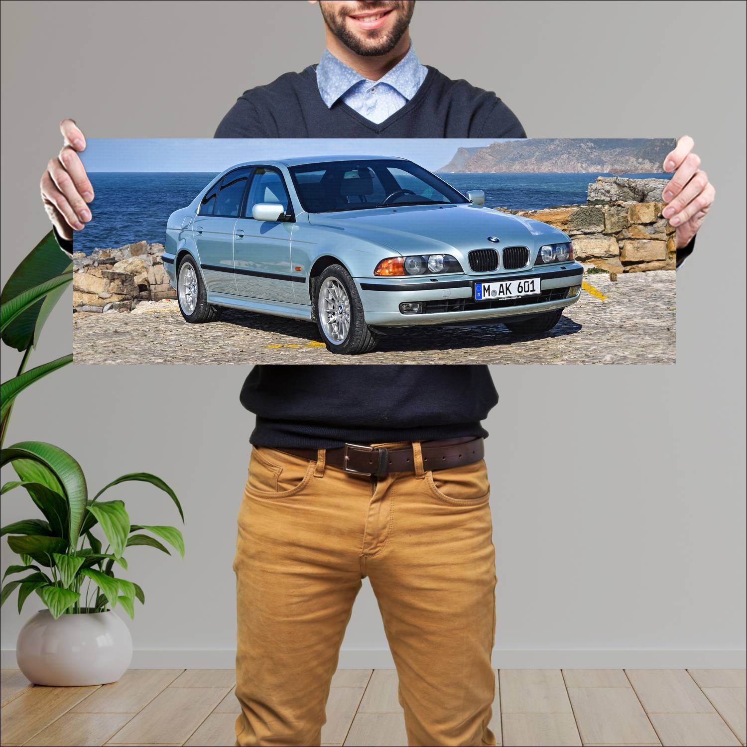Cuadro grande 30x80cm 1995 bmw 5 series auto 168 Bmw