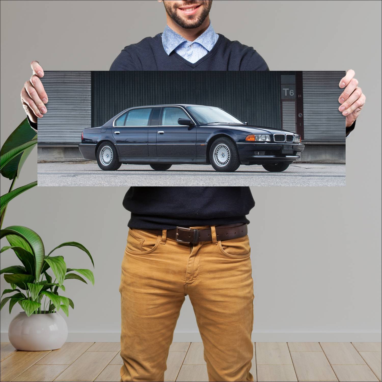 Cuadro grande 30x80cm 1997 bmw l7 auto 191 Bmw