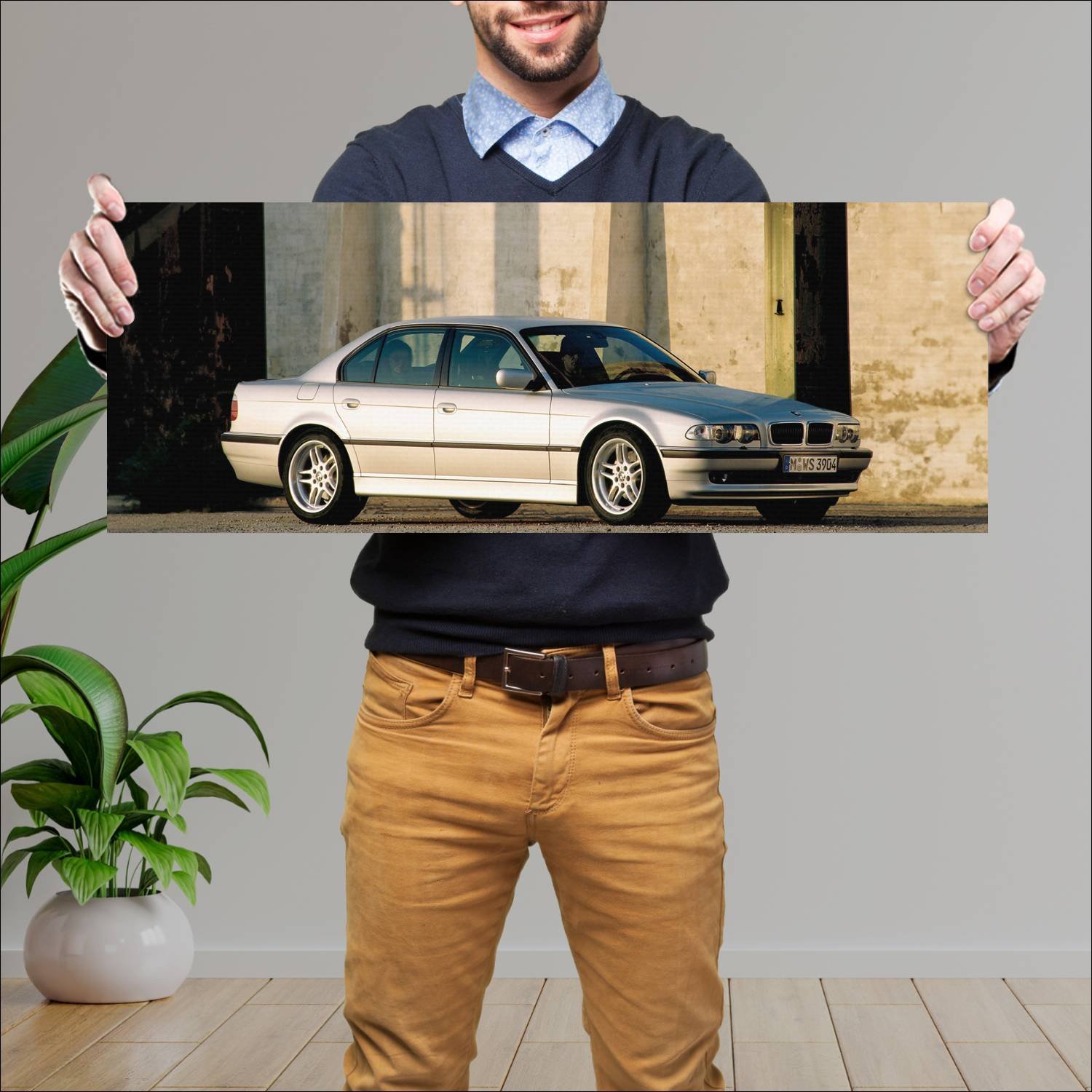 Cuadro grande 30x80cm 1998 bmw 7 series auto 197 Bmw