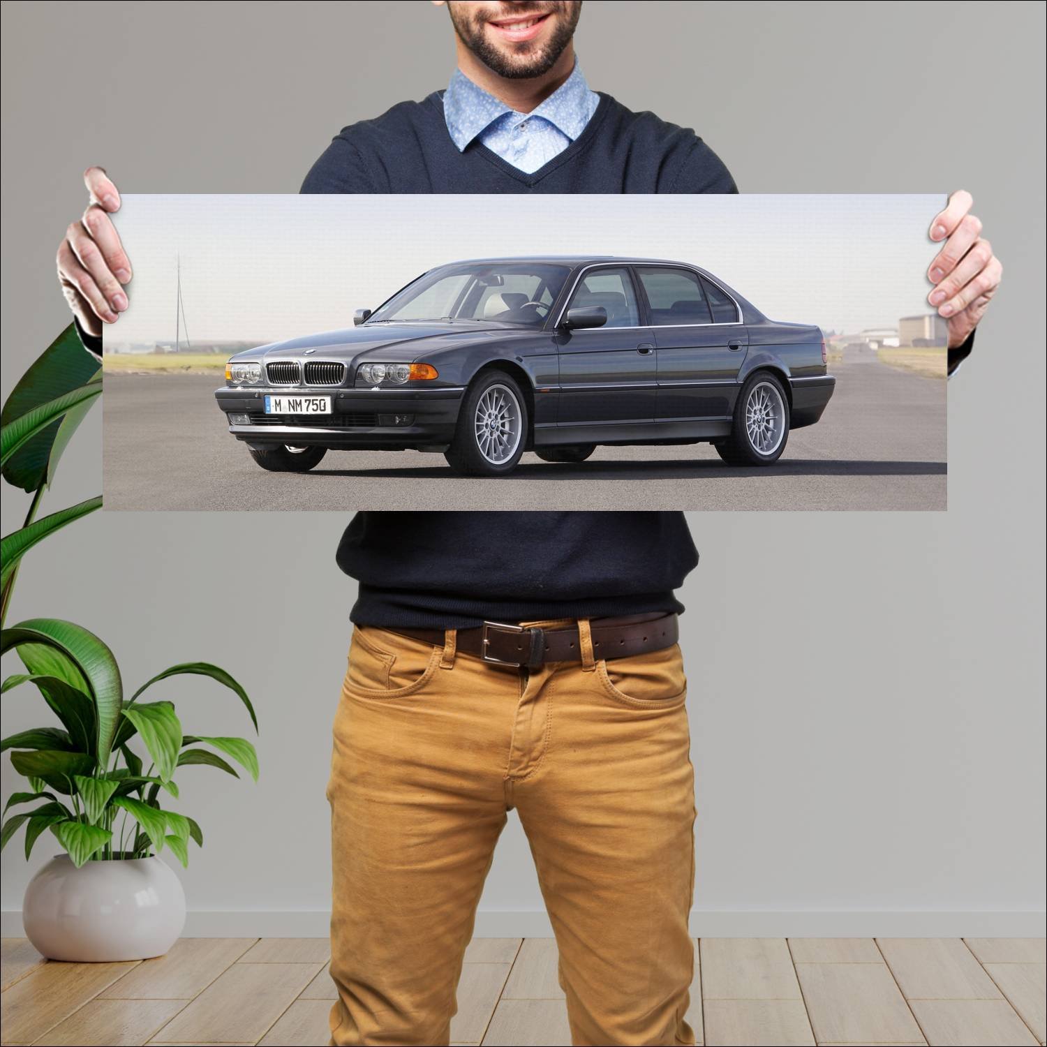 Cuadro grande 30x80cm 1998 bmw 7 series lwb auto 198 Bmw