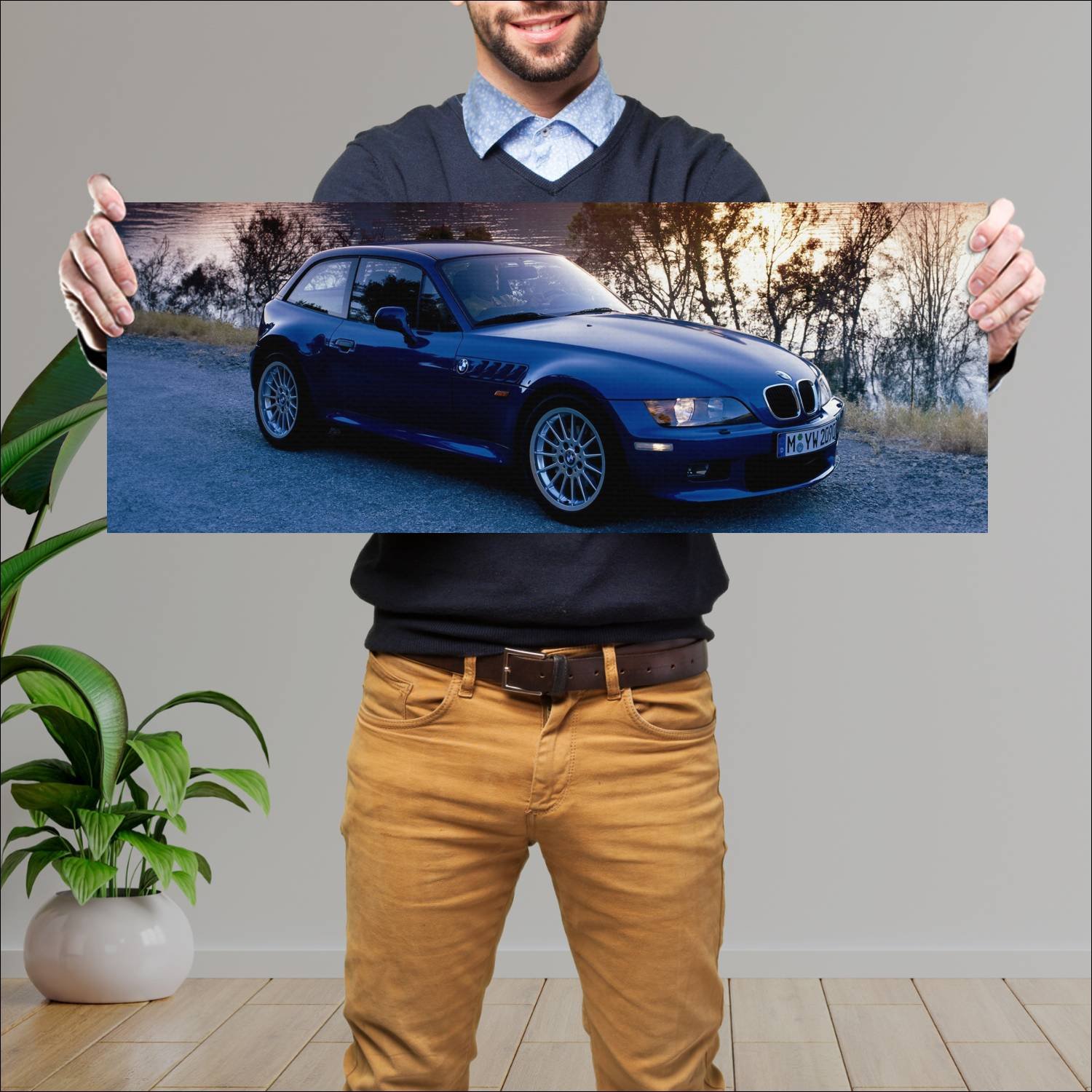 Cuadro grande 30x80cm 1998 bmw z3 coupe auto 201 Bmw