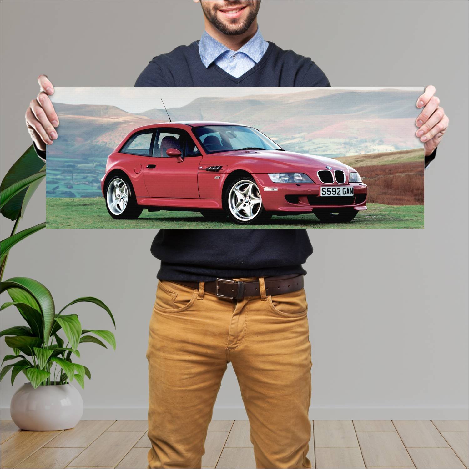 Cuadro grande 30x80cm 1998 bmw z3 m coupe uk auto 203 Bmw