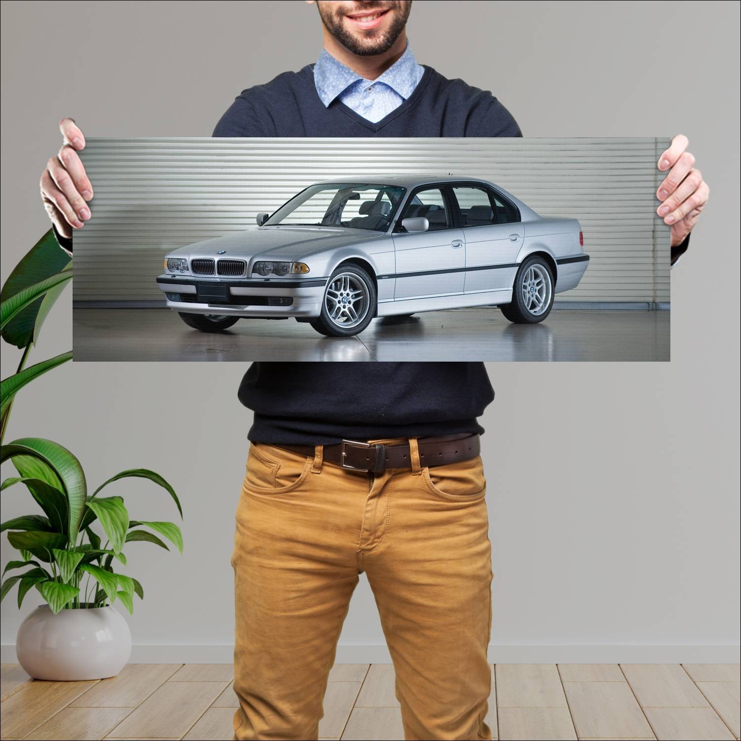 Cuadro grande 30x80cm 1999 bmw 7 series us auto 210 Bmw