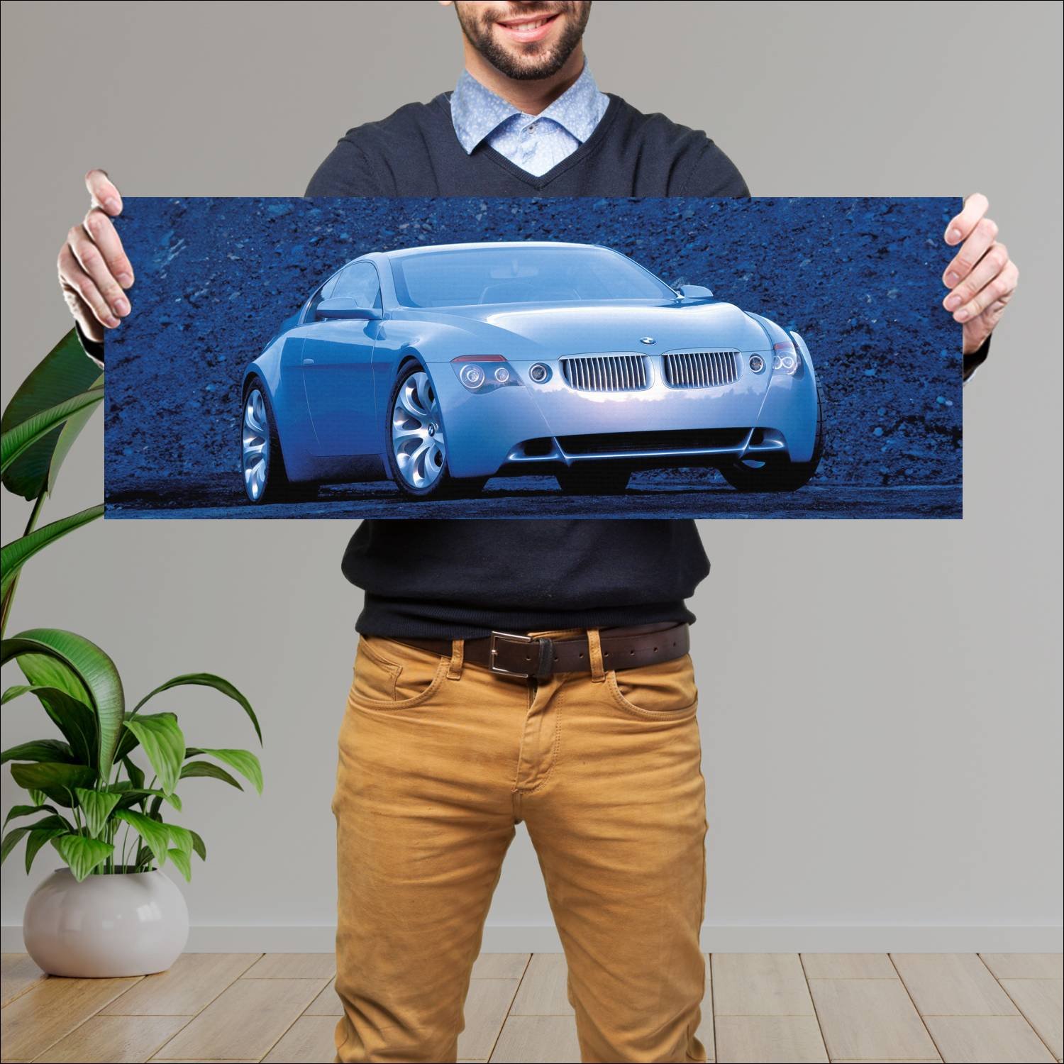 Cuadro grande 30x80cm 1999 bmw z9 gran turismo con 214 Bmw