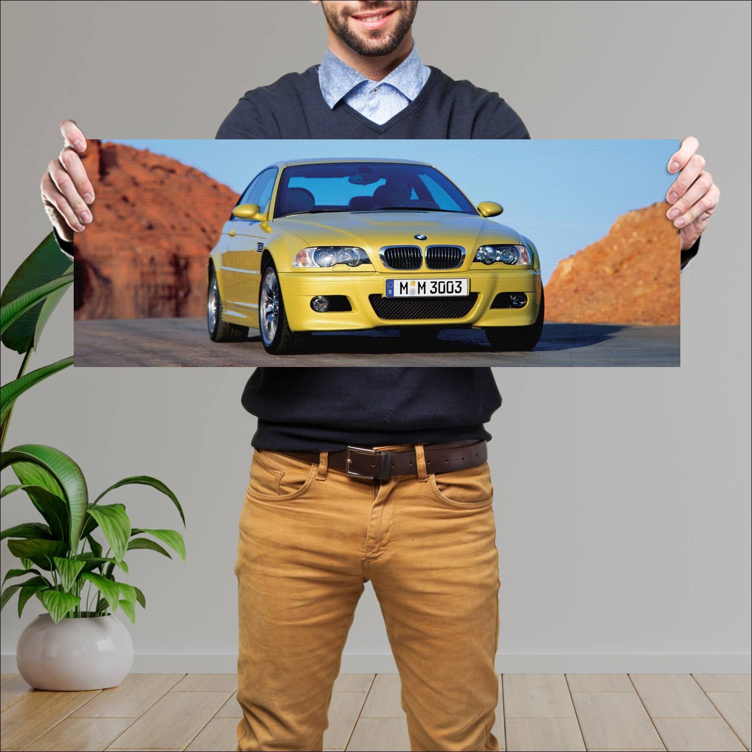 Cuadro grande 30x80cm 2000 bmw m3 coupe auto 234 Bmw