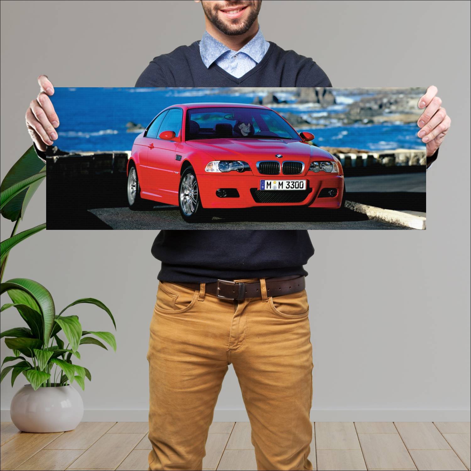 Cuadro grande 30x80cm 2000 bmw m3 coupe auto 235 Bmw