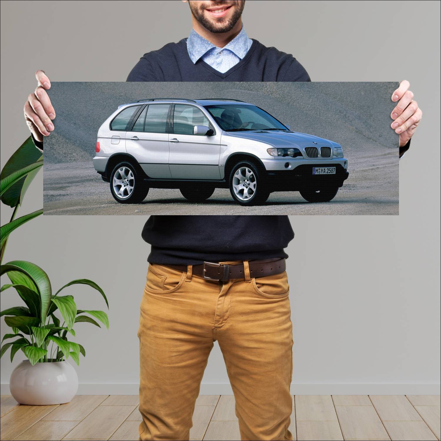 Cuadro grande 30x80cm 2000 bmw x5 auto 237 Bmw
