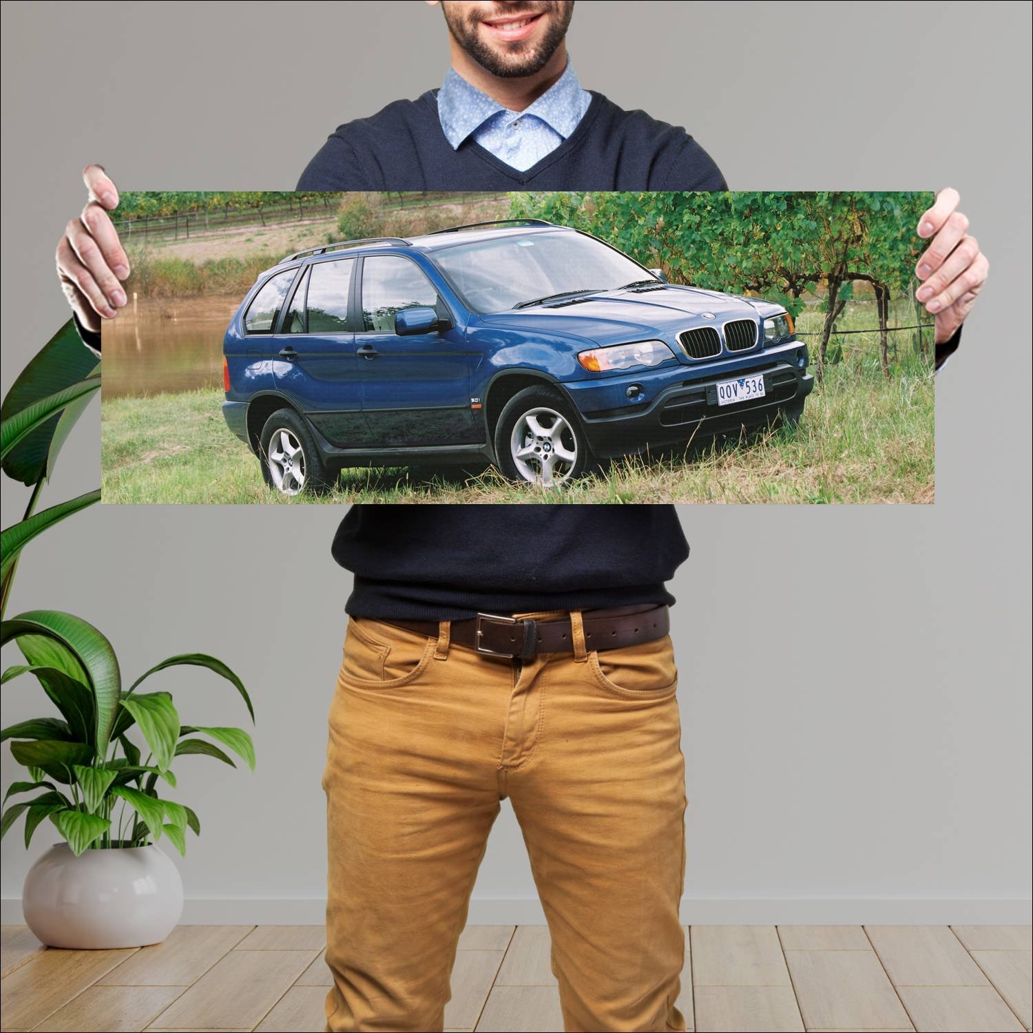 Cuadro grande 30x80cm 2000 bmw x5 au auto 239 Bmw