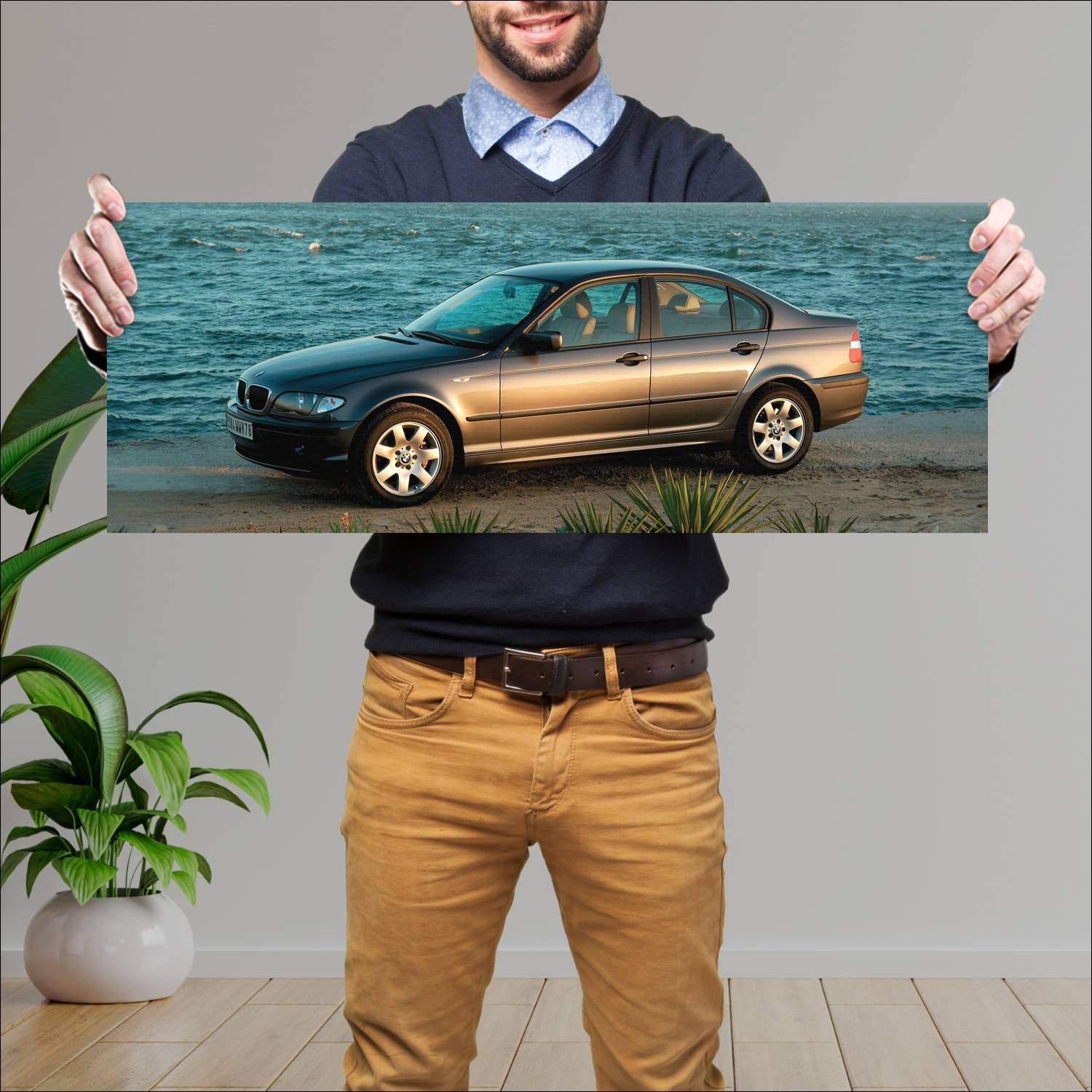 Cuadro grande 30x80cm 2001 bmw 3 series auto 255 Bmw