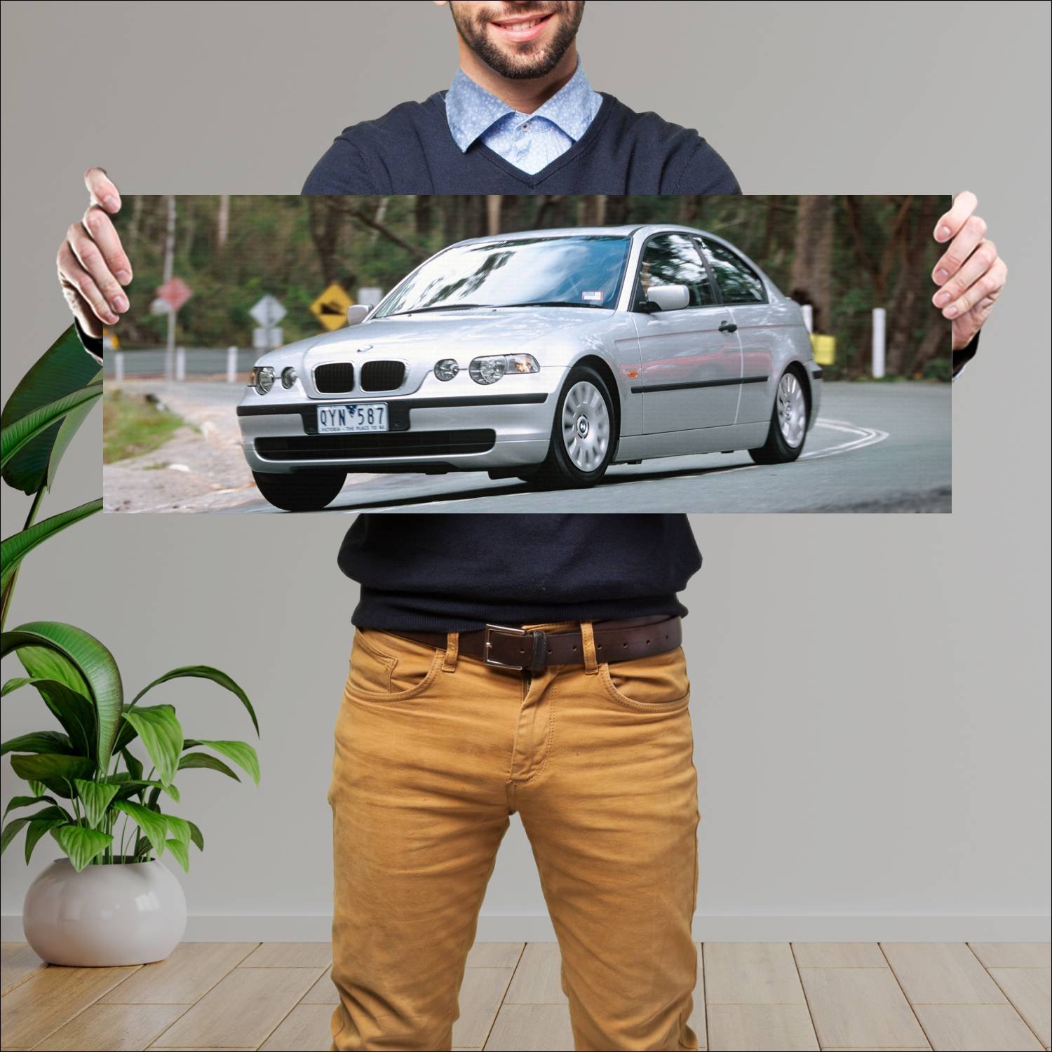 Cuadro grande 30x80cm 2001 bmw 3 series compact au 257 Bmw