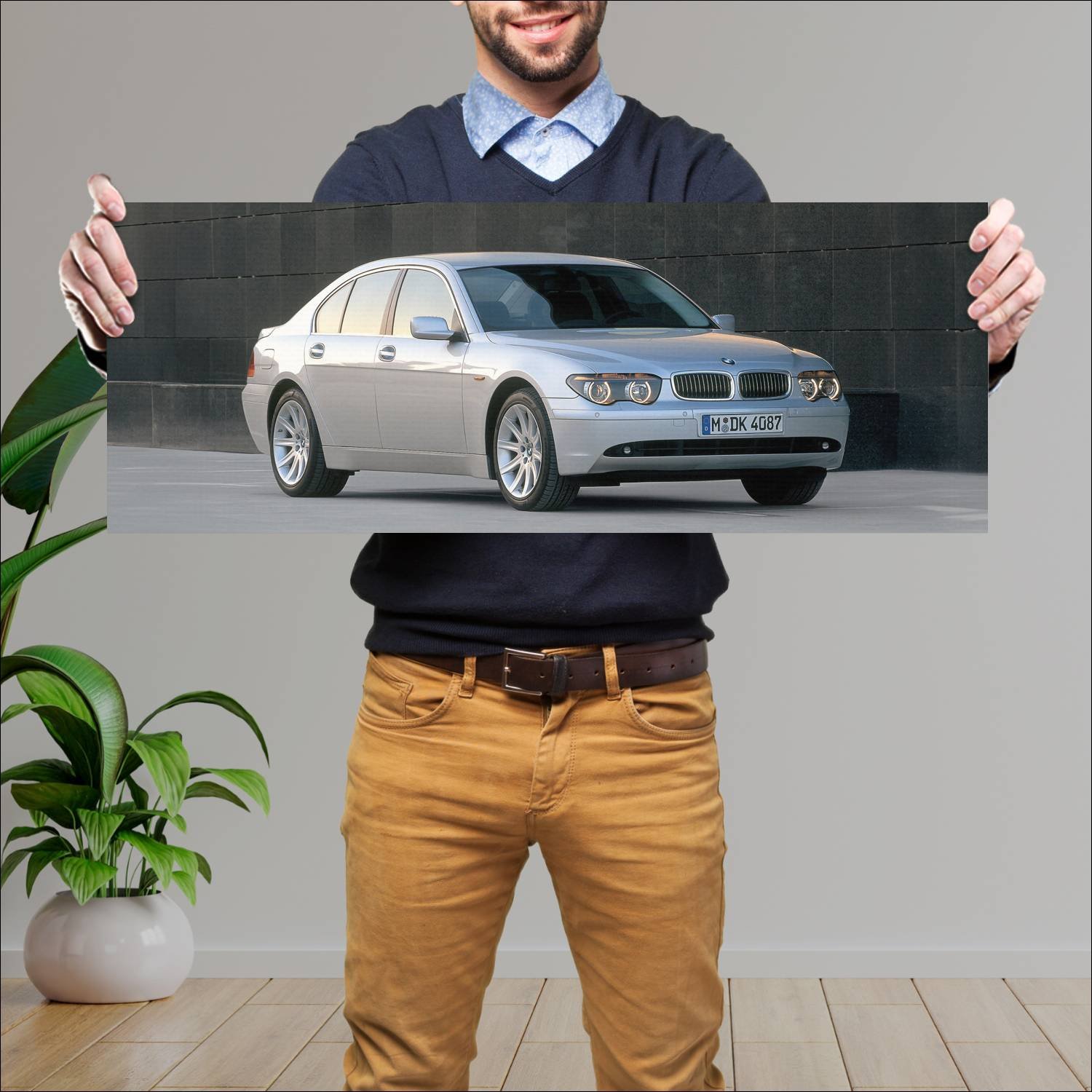 Cuadro grande 30x80cm 2001 bmw 7 series auto 271 Bmw
