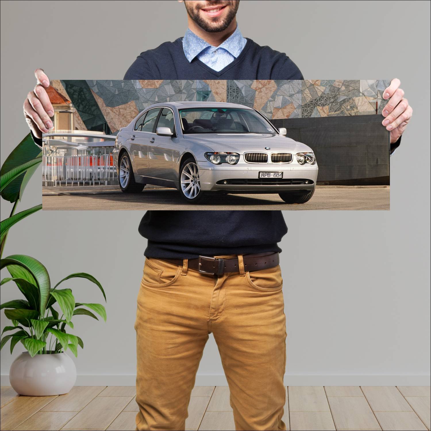 Cuadro grande 30x80cm 2001 bmw 7 series au auto 273 Bmw