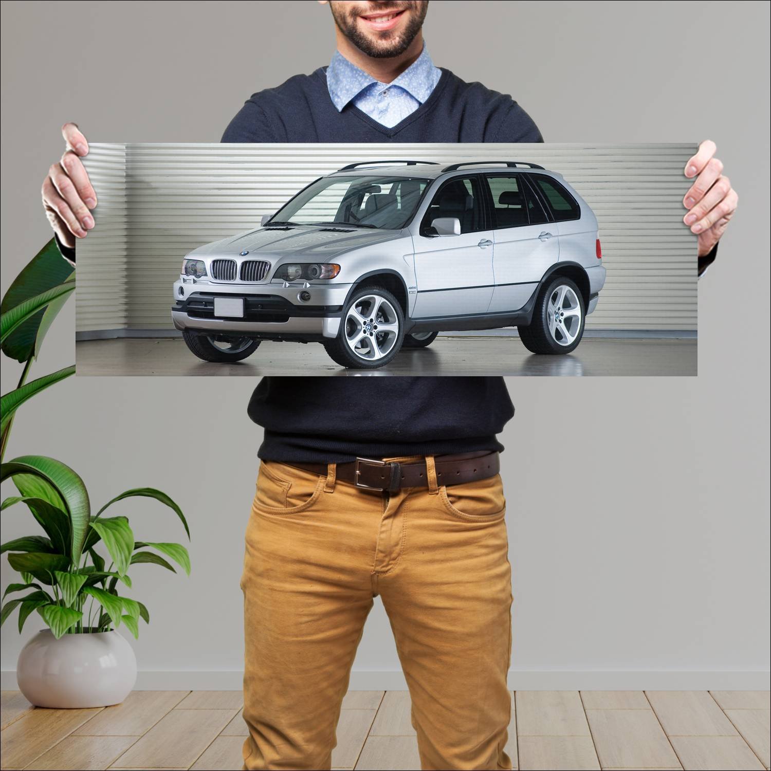 Cuadro grande 30x80cm 2002 bmw x5 sport auto 304 Bmw