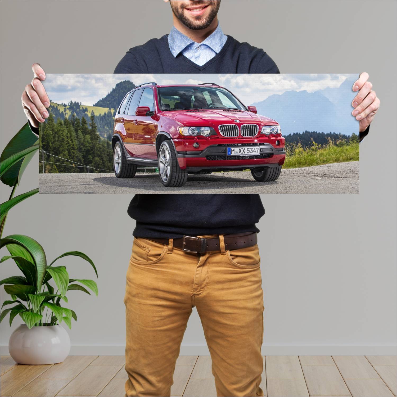 Cuadro grande 30x80cm 2002 bmw x5 sport auto 306 Bmw