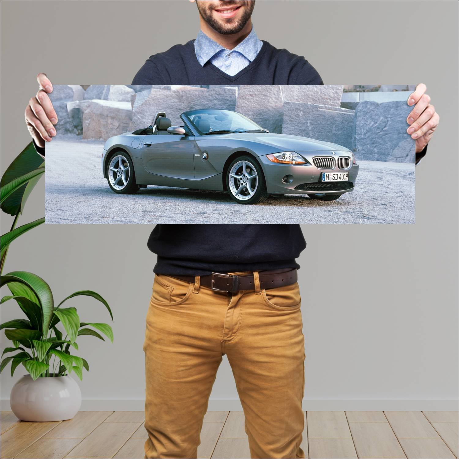Cuadro grande 30x80cm 2002 bmw z4 auto 309 Bmw