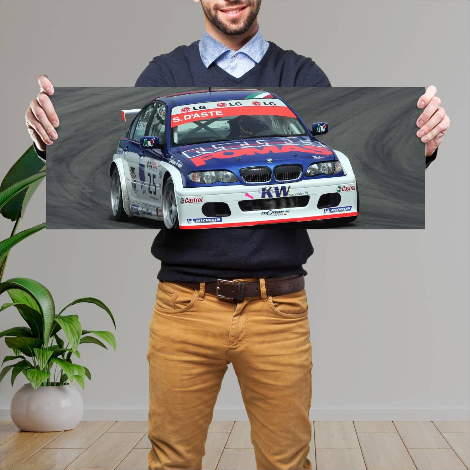 Cuadro grande 30x80cm 2003 bmw 3 series etcc auto 331 Bmw