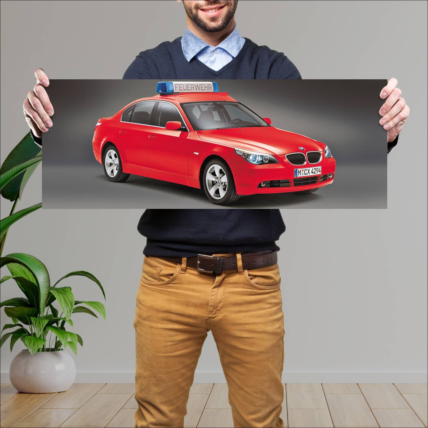 Cuadro grande 30x80cm 2003 bmw 5 series feuerwehr 335 Bmw