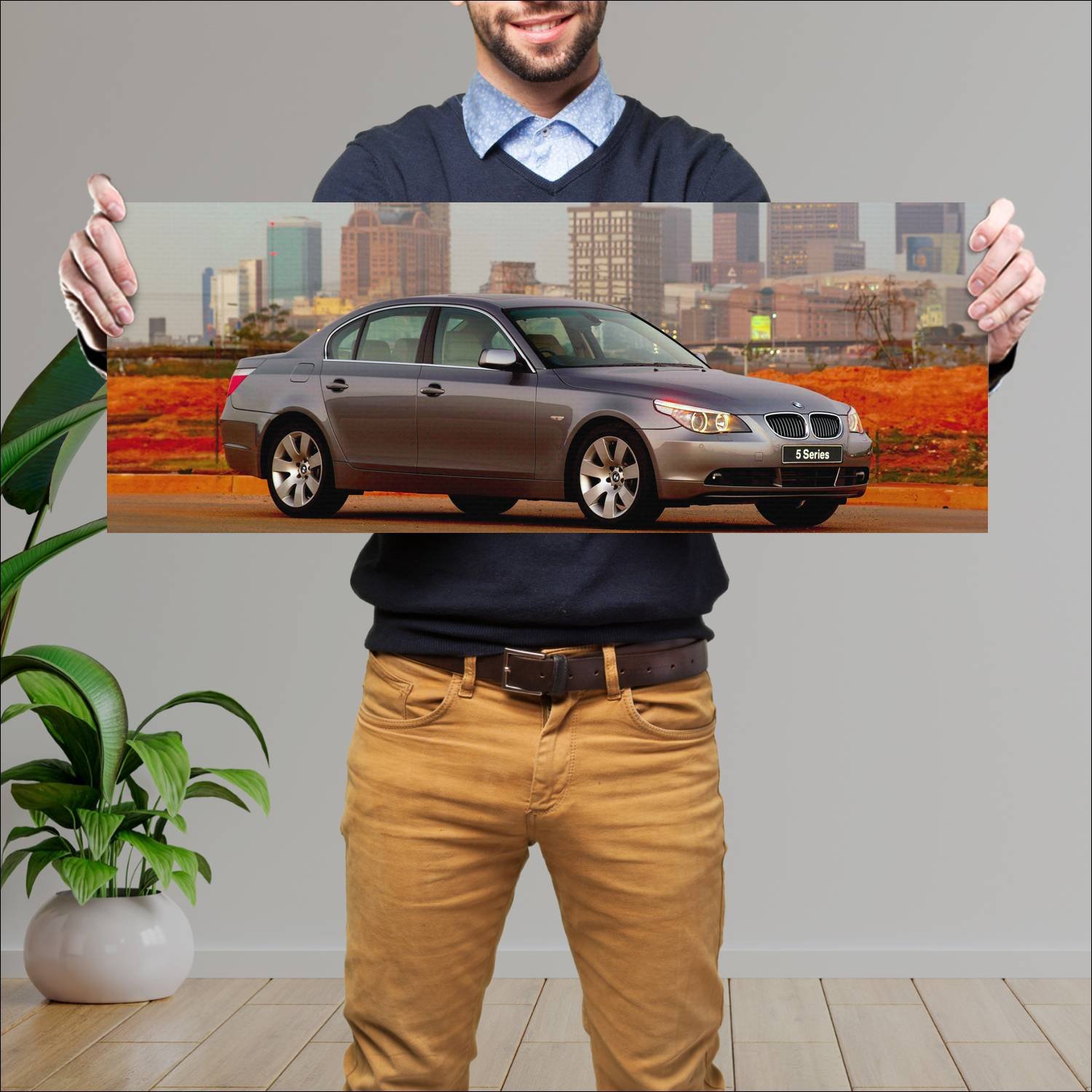 Cuadro grande 30x80cm 2003 bmw 5 series za auto 337 Bmw