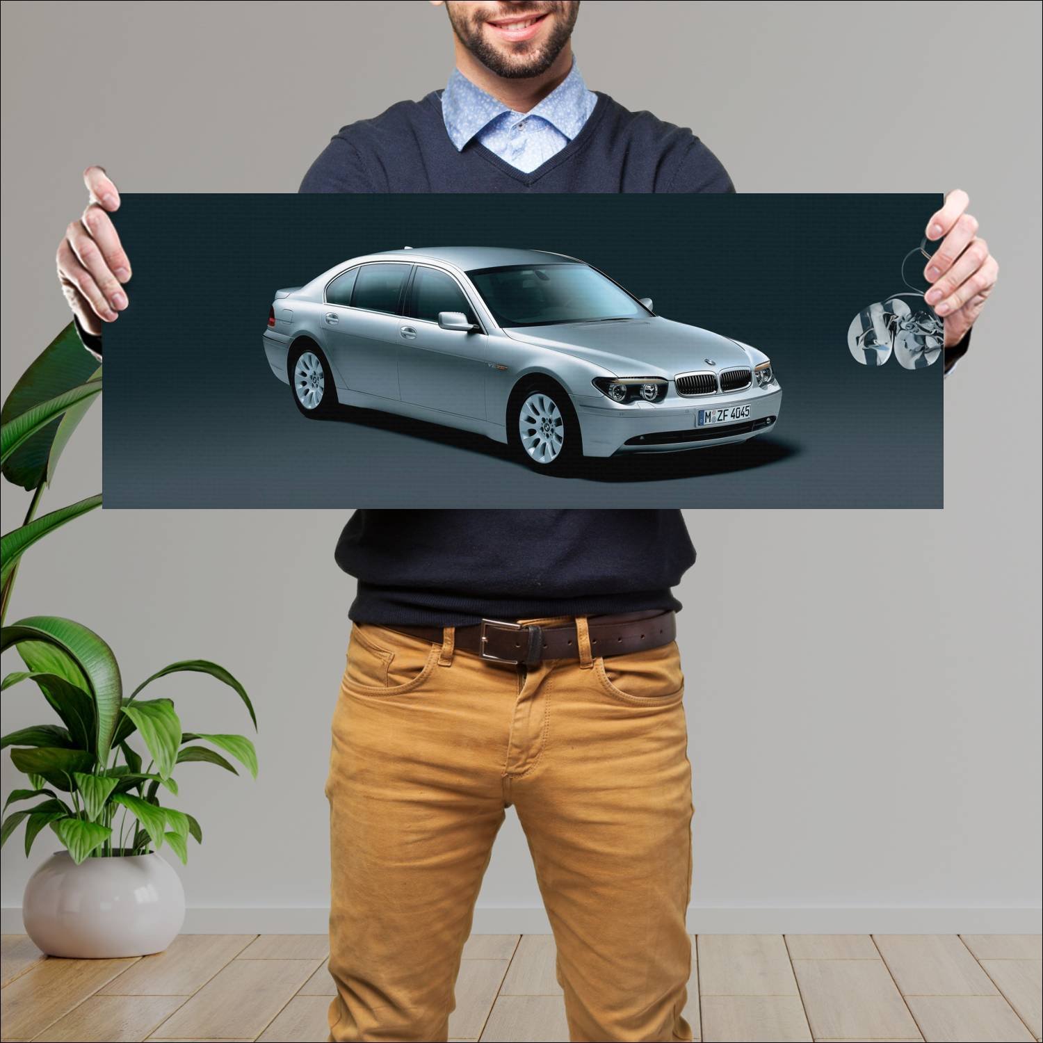 Cuadro grande 30x80cm 2003 bmw 7 series high secur 339 Bmw